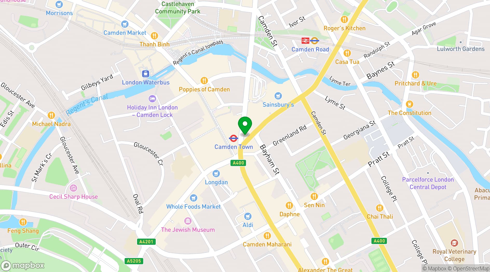 Map showing The Camden eye