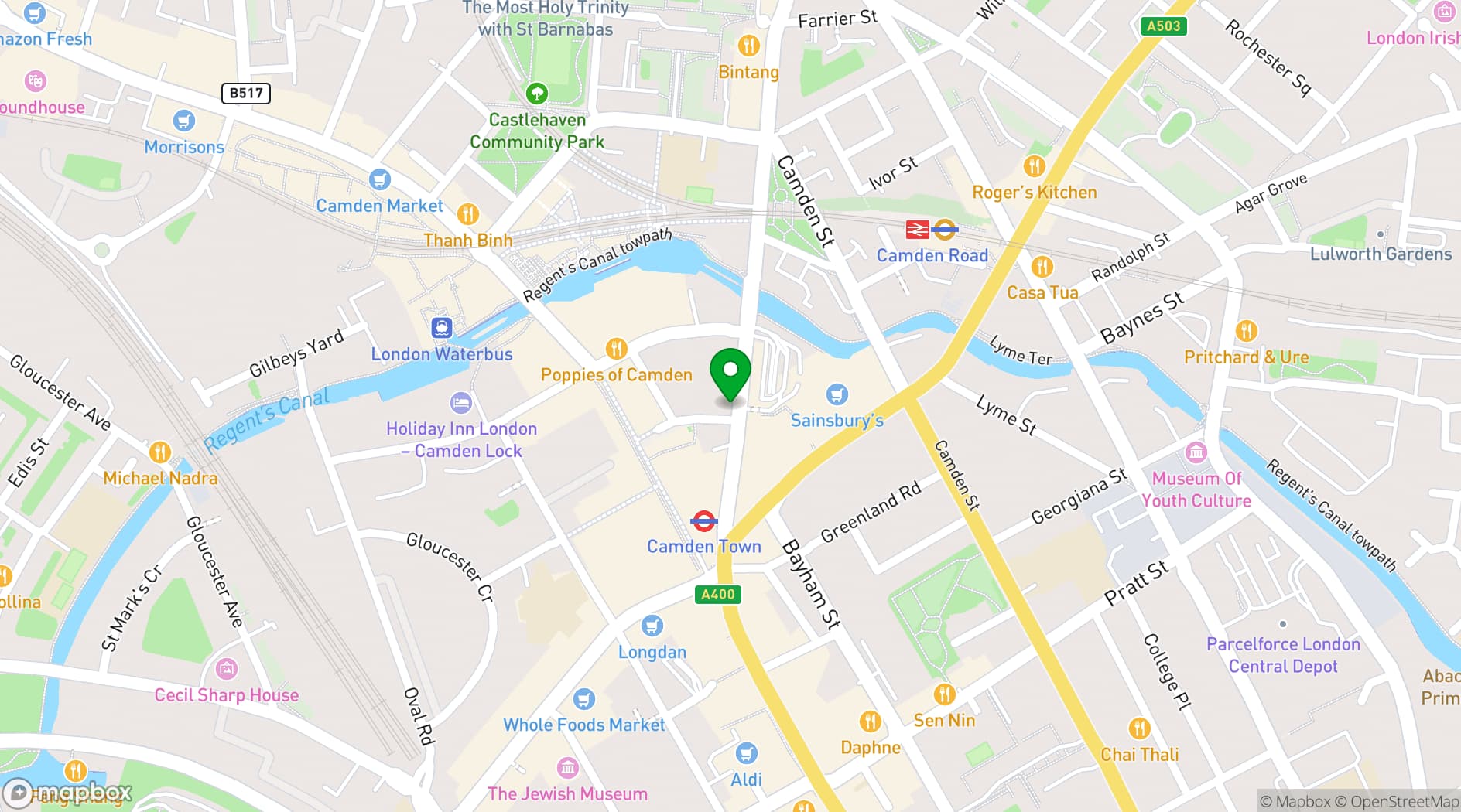 Map showing Camden Courtyard