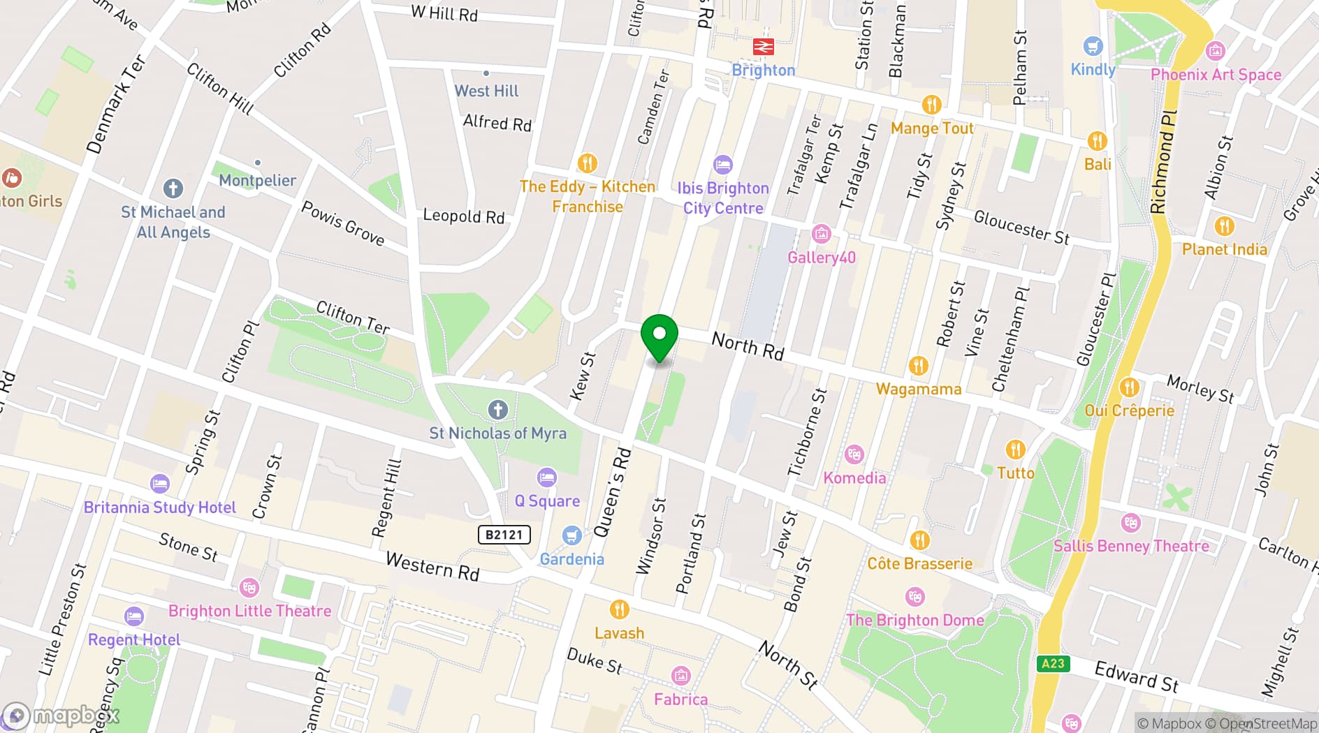 Map showing Vincent Dance Theatre