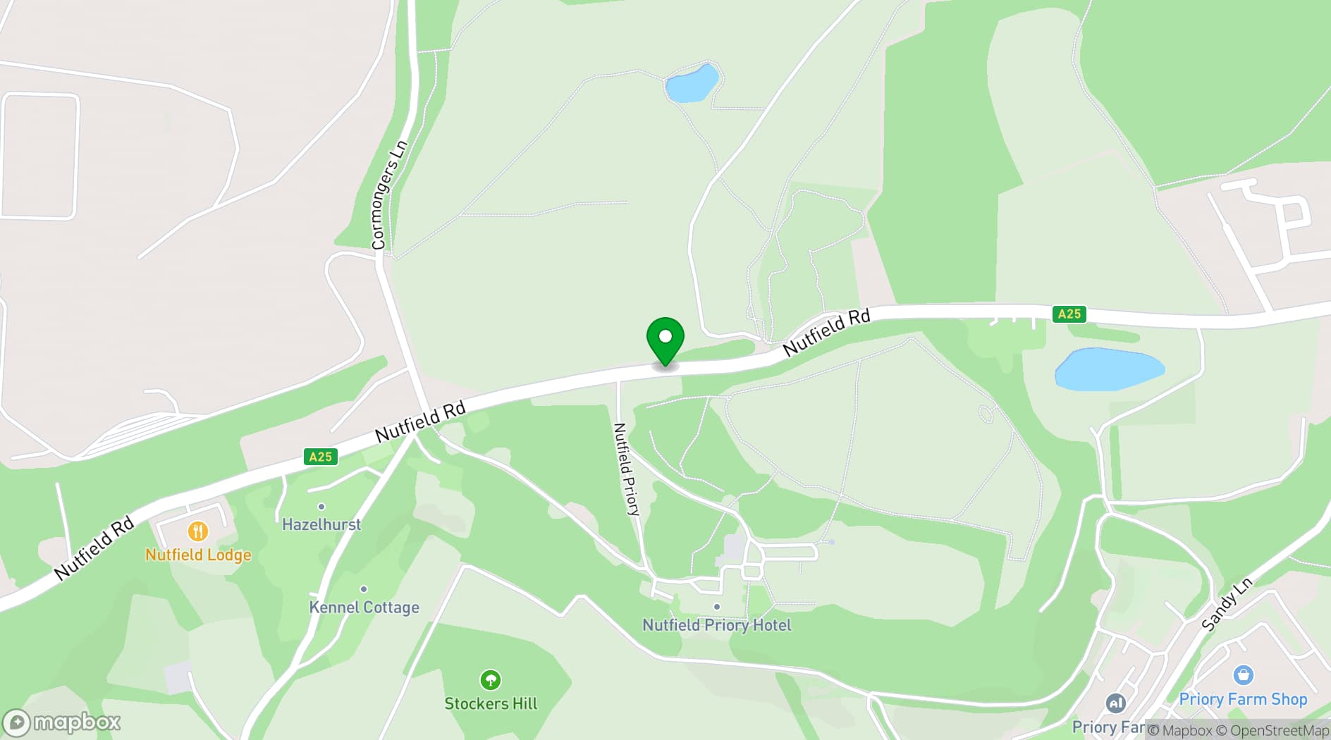 Map showing Nutfield Priory Hotel & Spa
