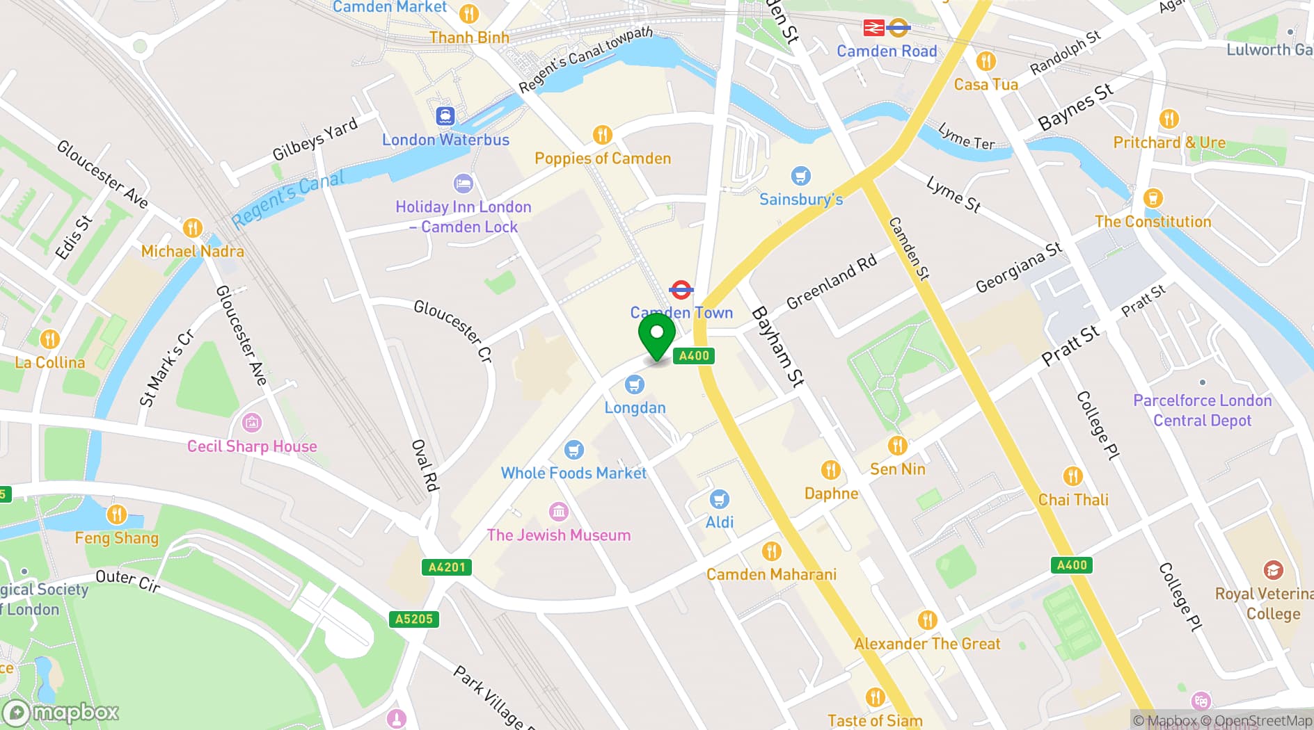 Map showing The Jazz Cafe