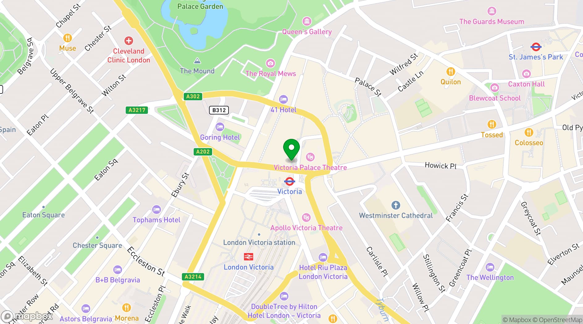Map showing The Palm House
