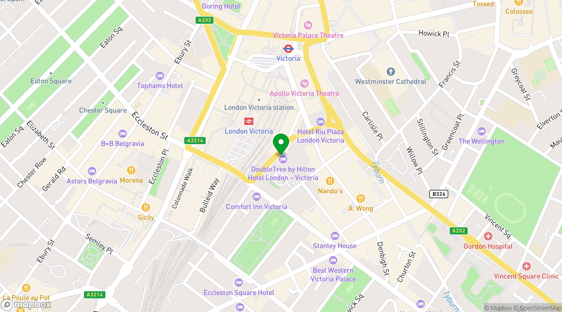 Map showing DoubleTree by Hilton, Victoria