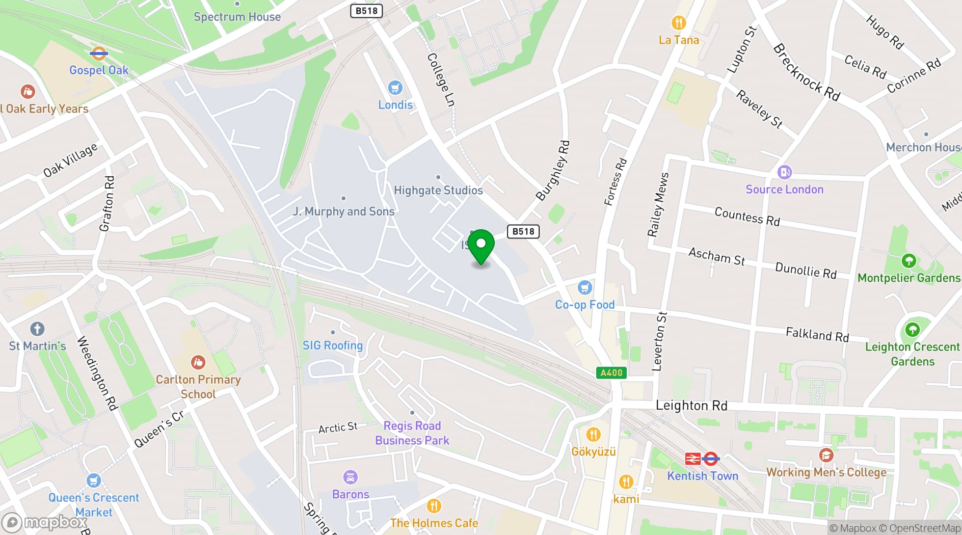Map showing Greenwood Centre
