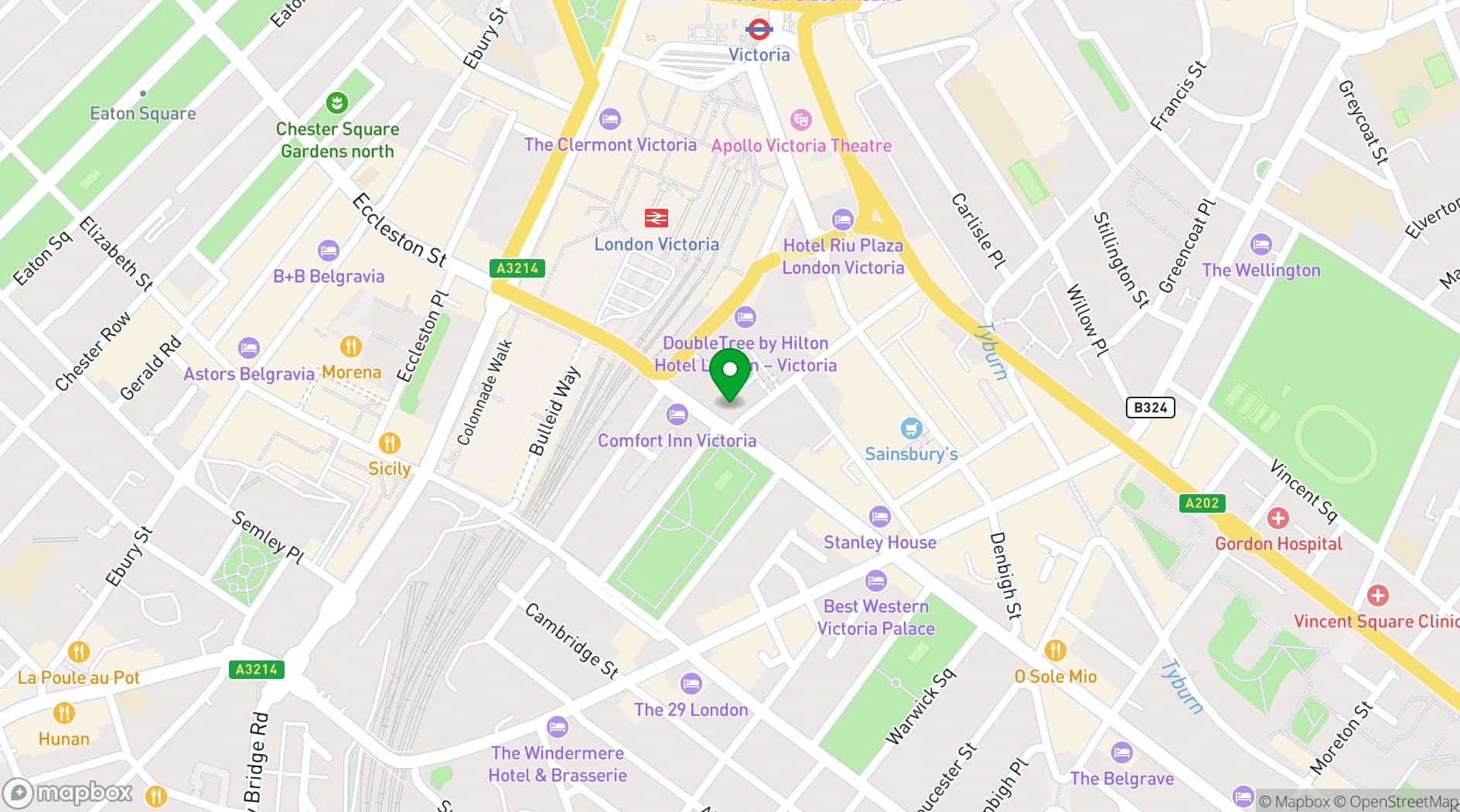 Map showing Manor Victoria 