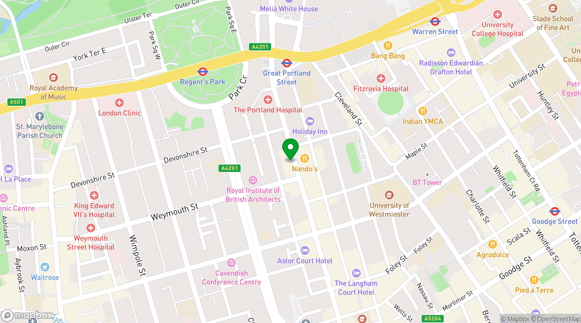 Map showing MYCO London