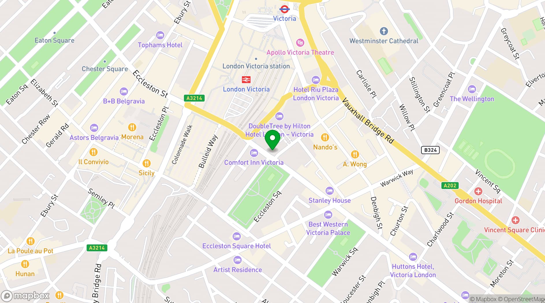 Map showing Fora Thomas House