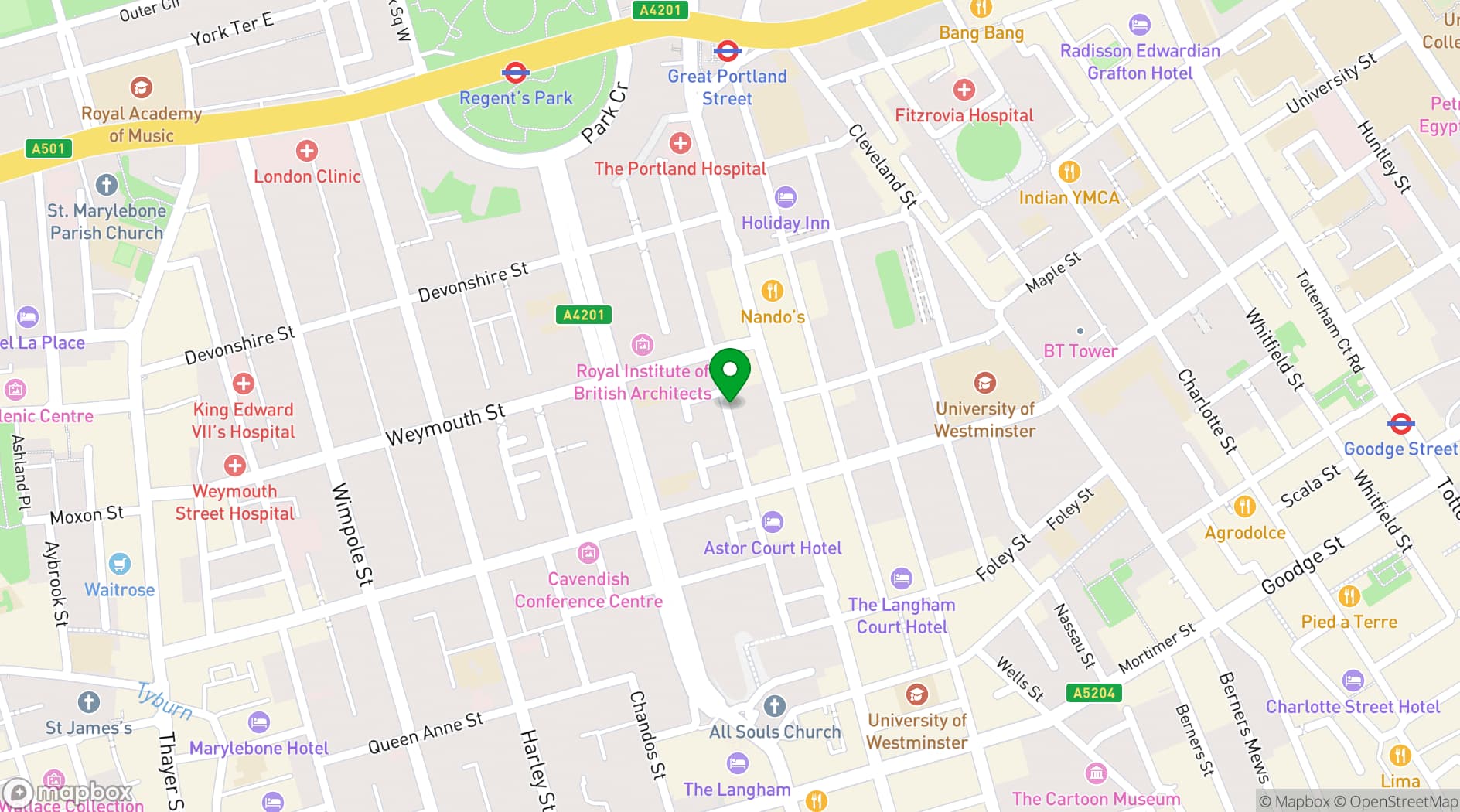 Map showing Hallam Conference Centre