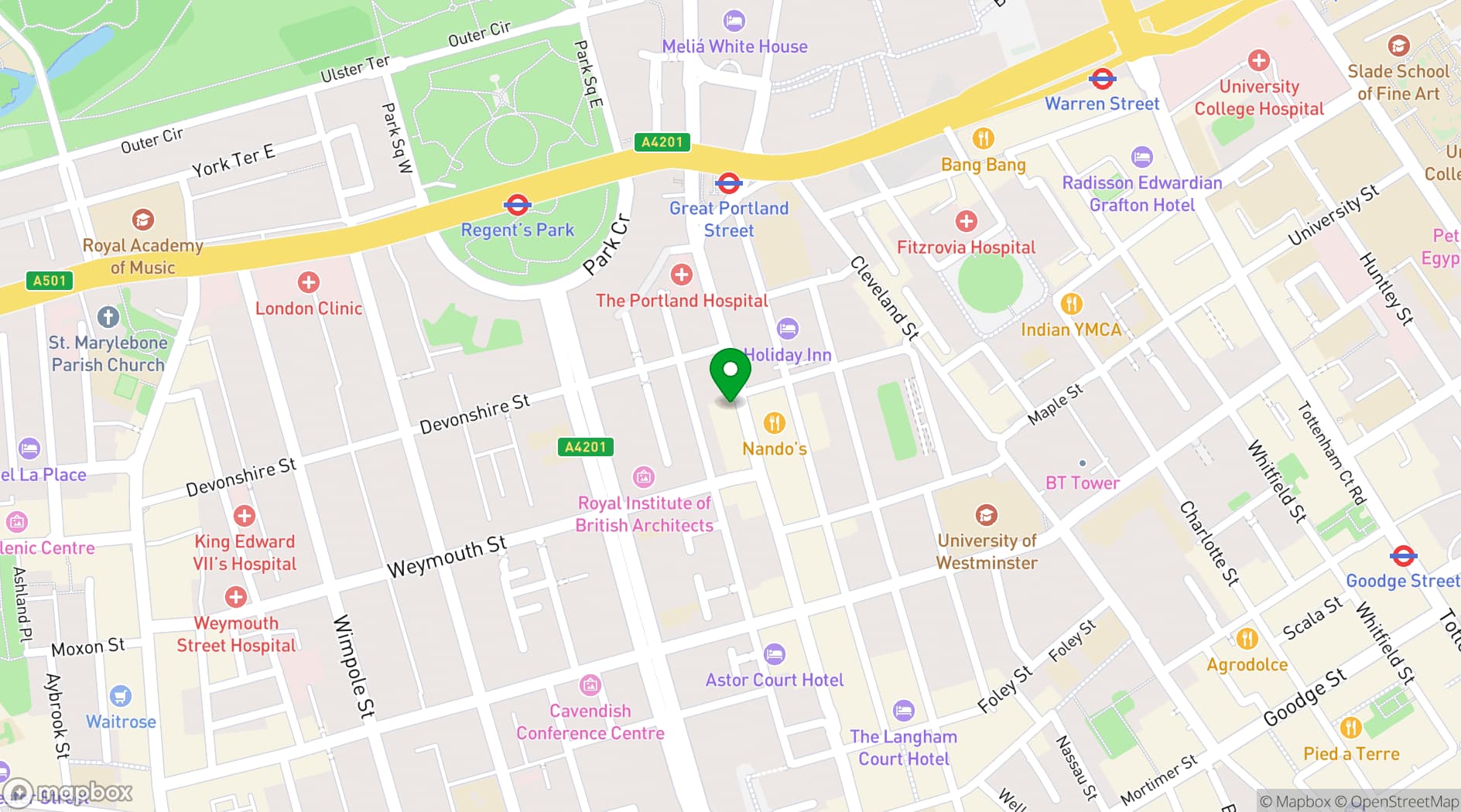 Map showing Kibele Restaurant & Bar