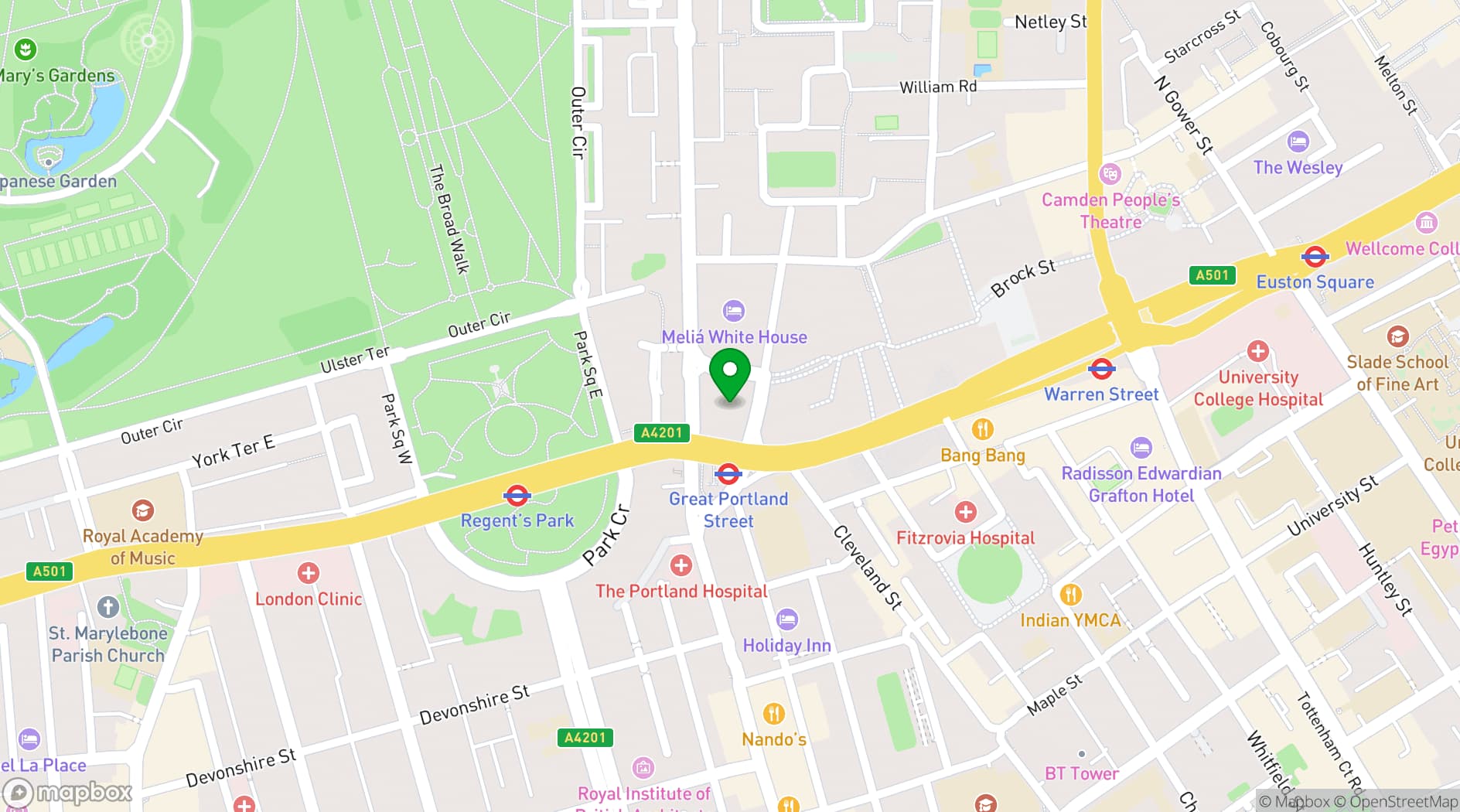 Map showing Soane Hall