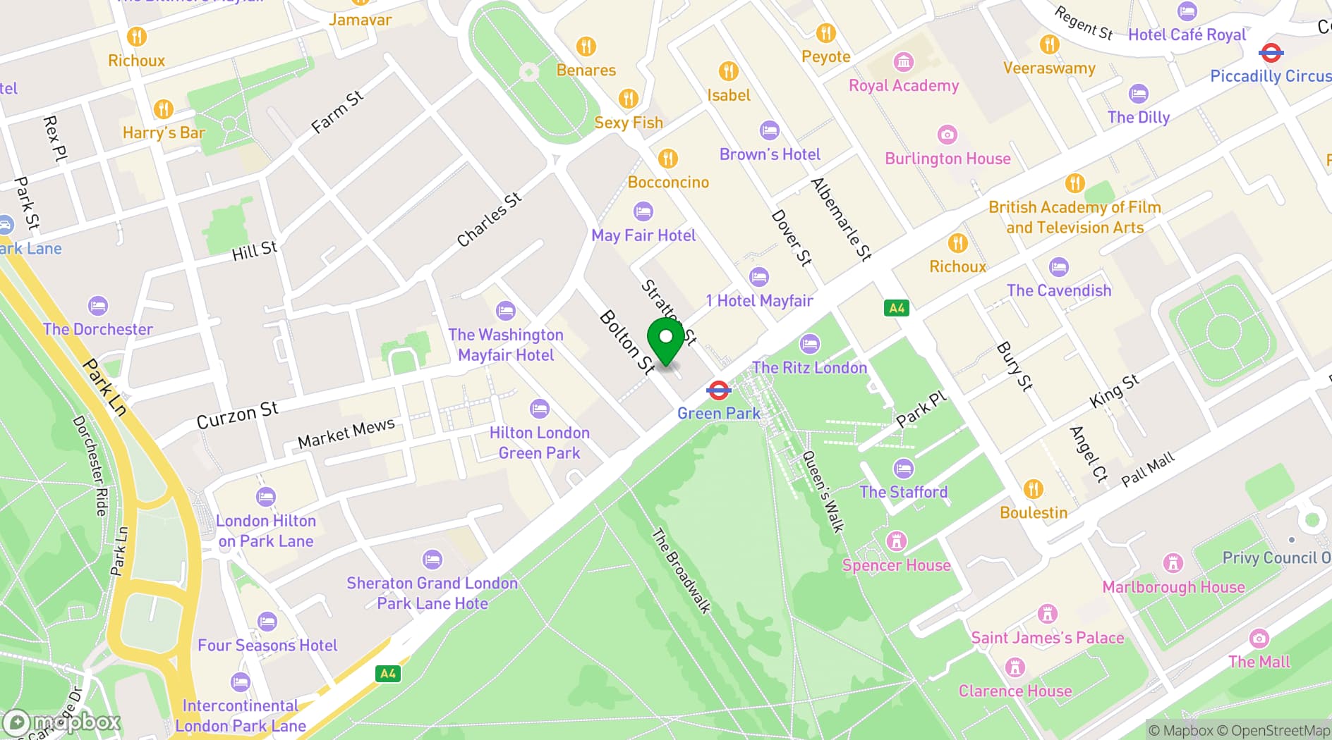 Map showing Red Wolf Mayfair
