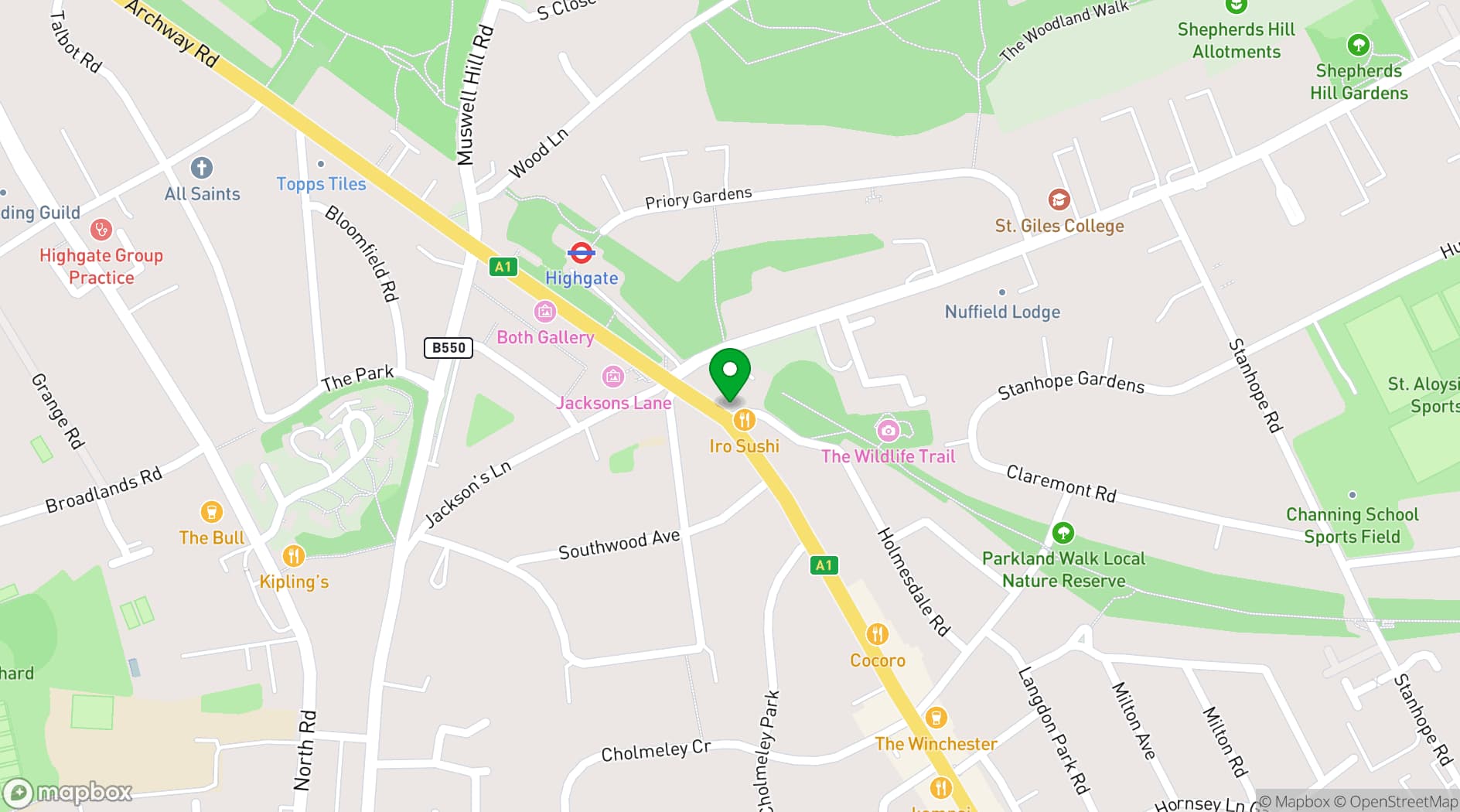 Map showing The Boogaloo