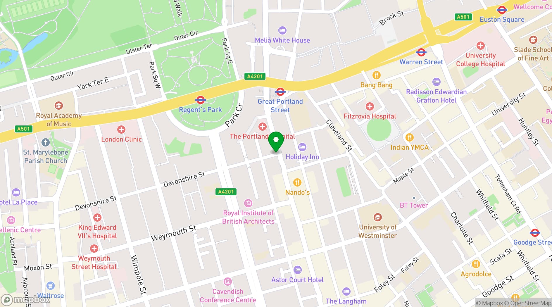 Map showing Ibérica Marylebone
