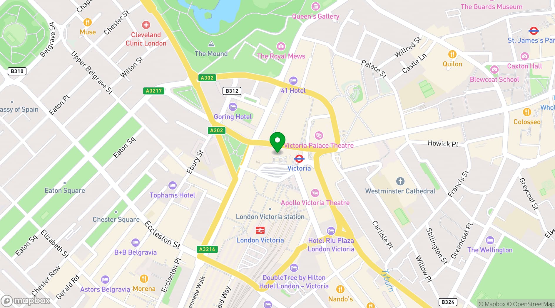 Map showing Market Halls Victoria