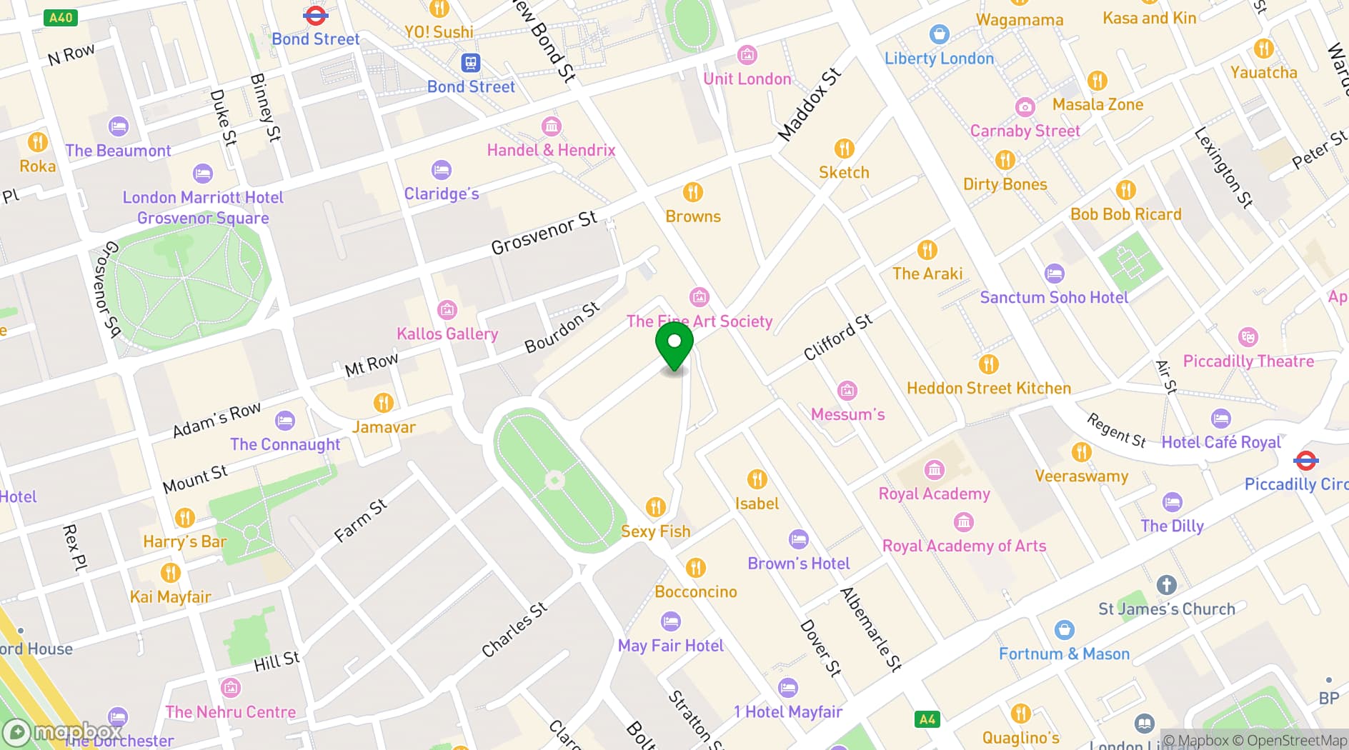 Map showing Casa Matilde