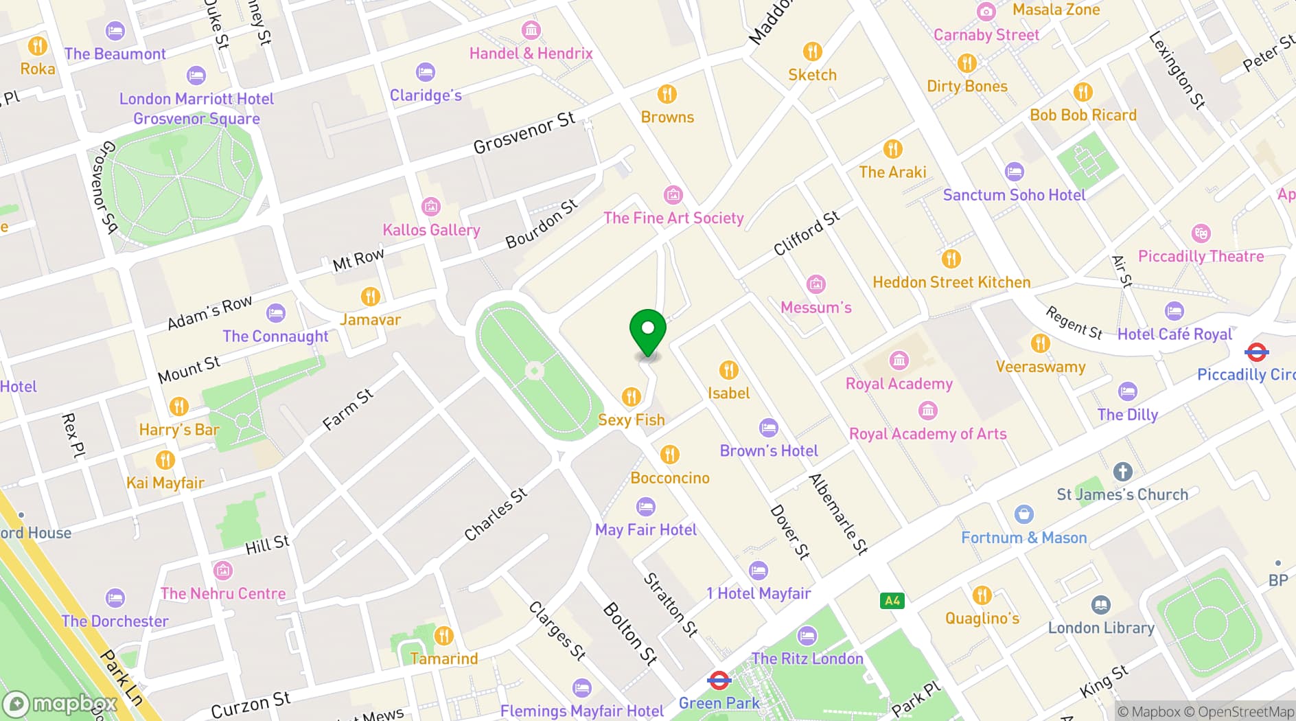 Map showing Mr Fogg's Residence