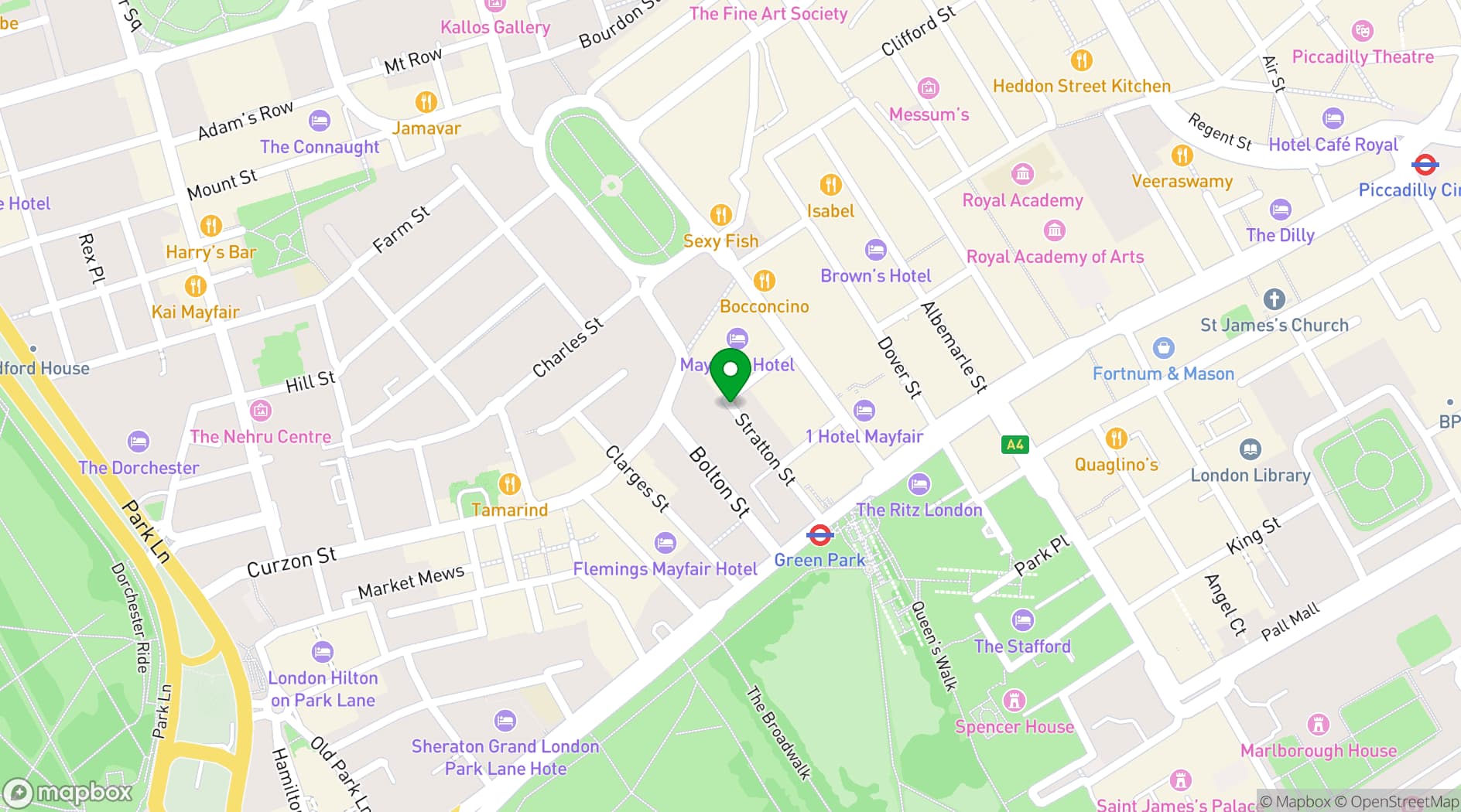 Map showing The May Fair