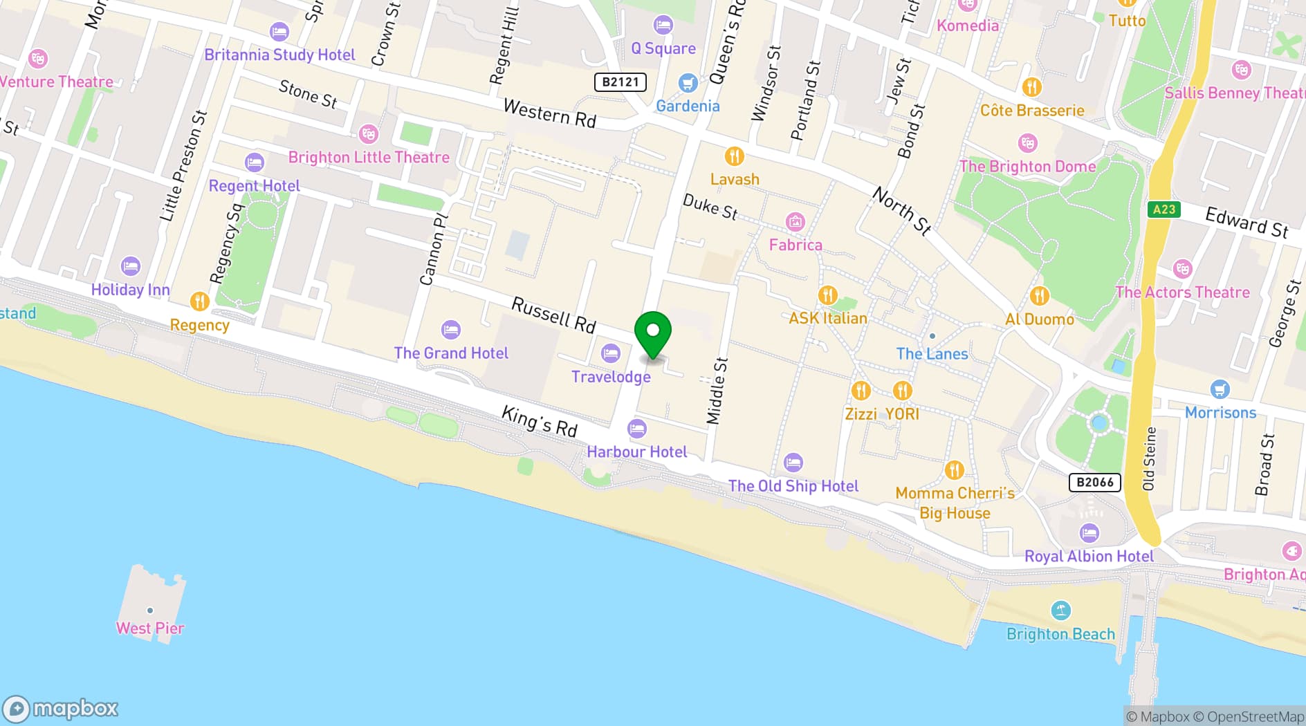 Map showing Revolution Brighton