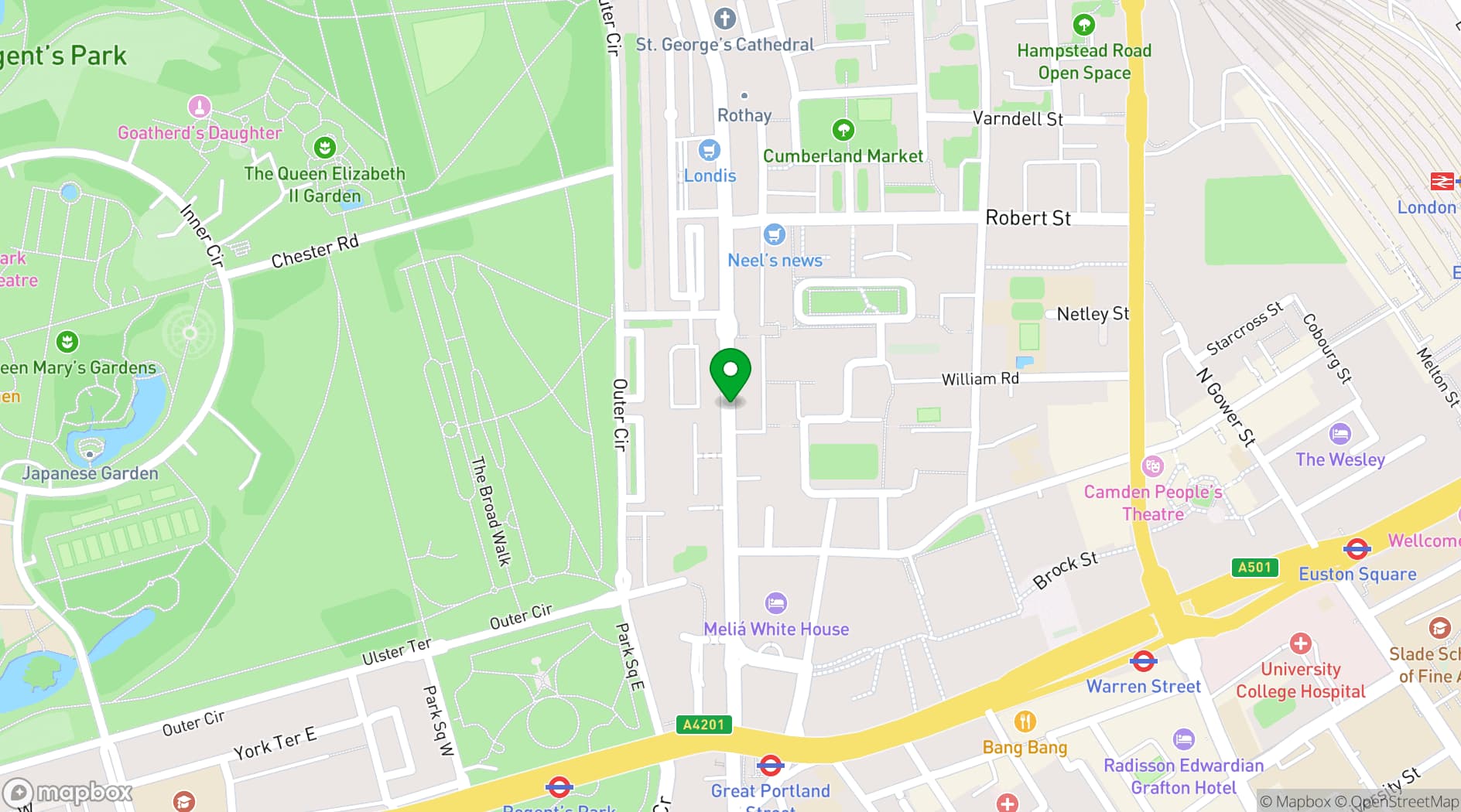Map showing The Engine Room / NW1
