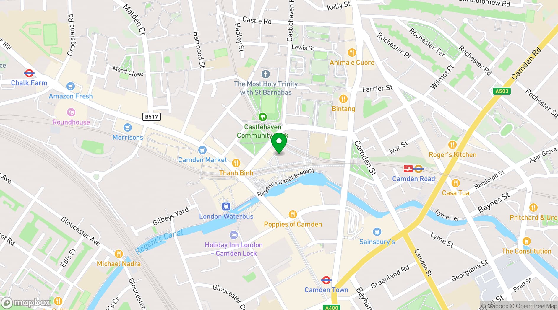 Map showing Curzon Camden