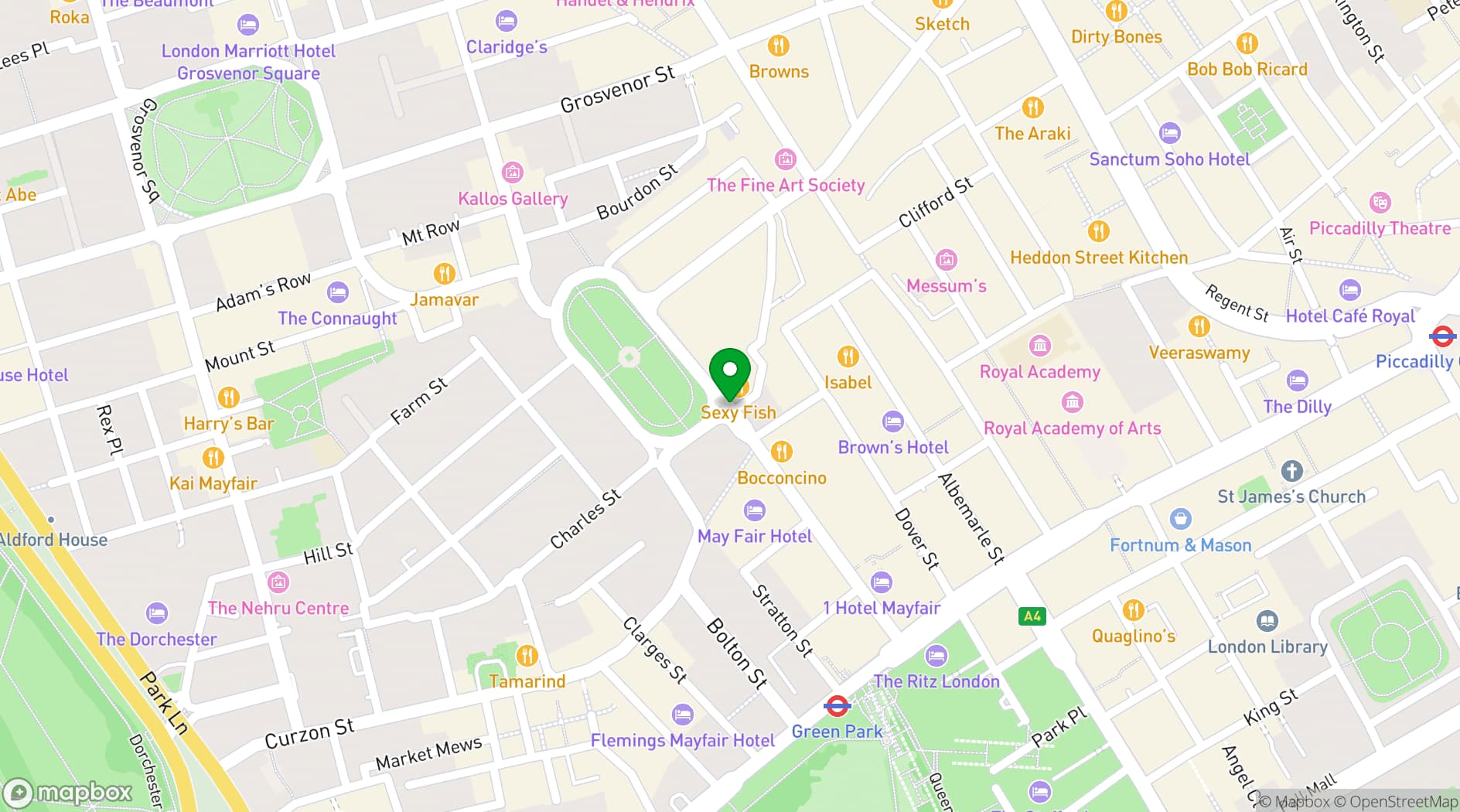 Map showing Sexy Fish