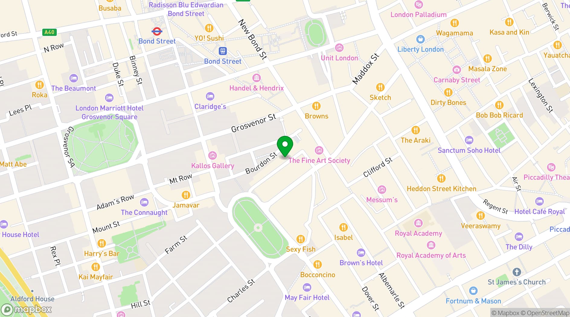 Map showing SiLVA Restaurant