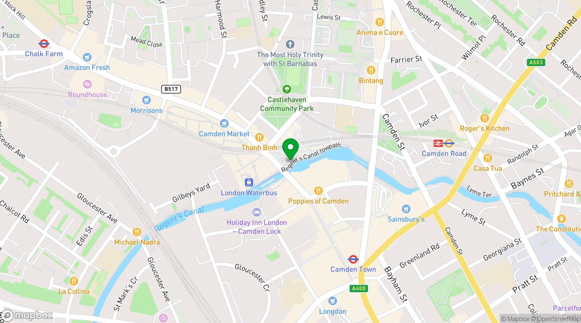 Map showing Lane7 London Camden