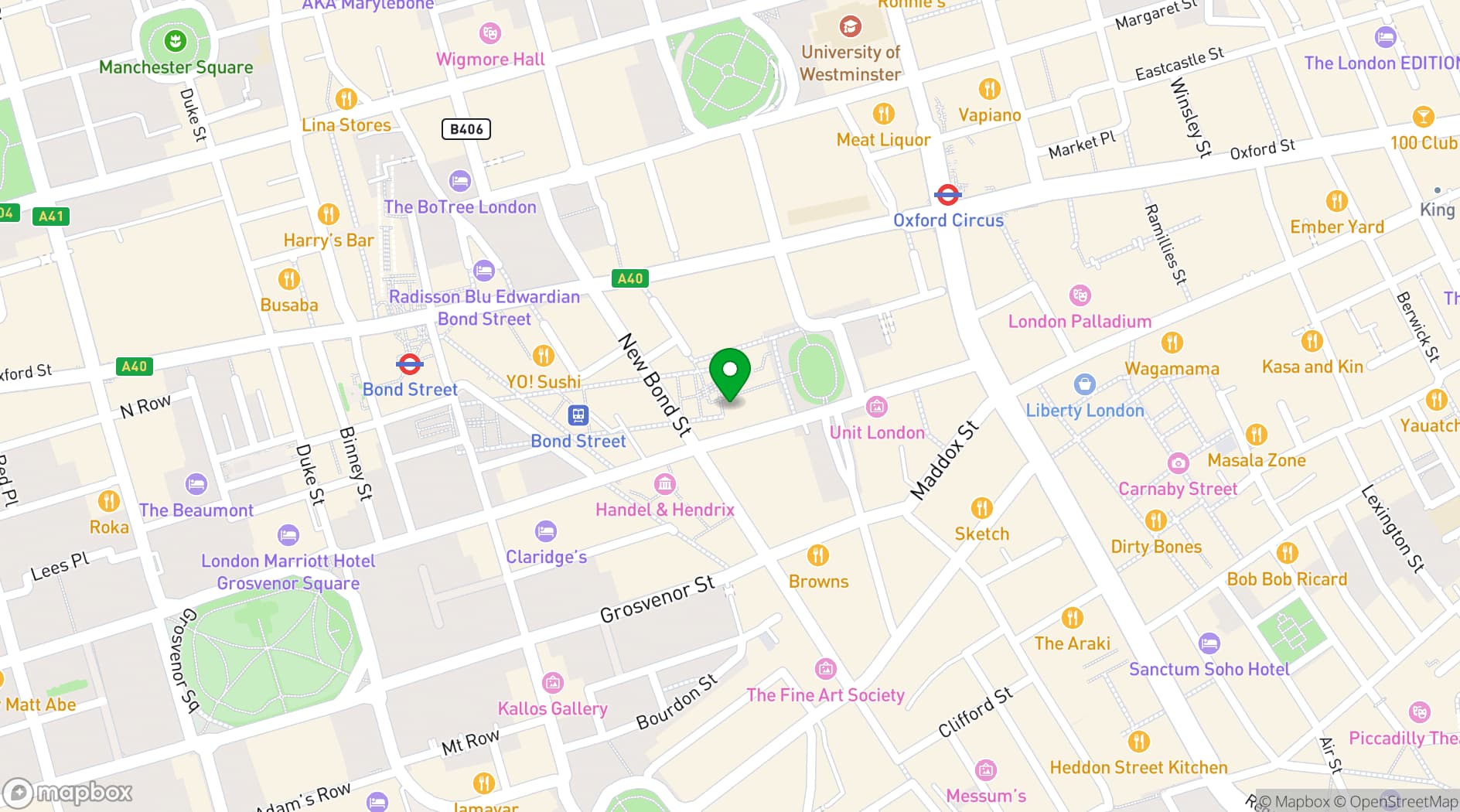 Map showing  The Maine Mayfair