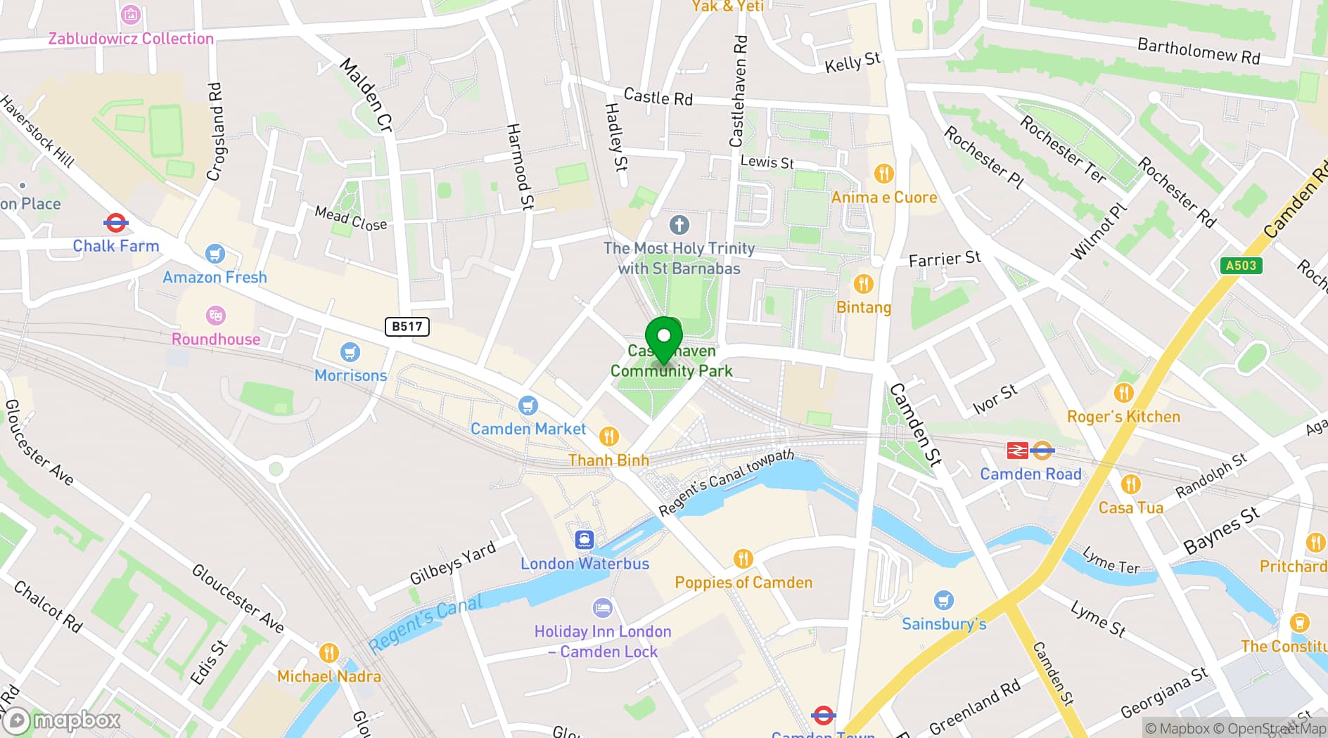 Map showing Castlehaven Community Centre & Hub