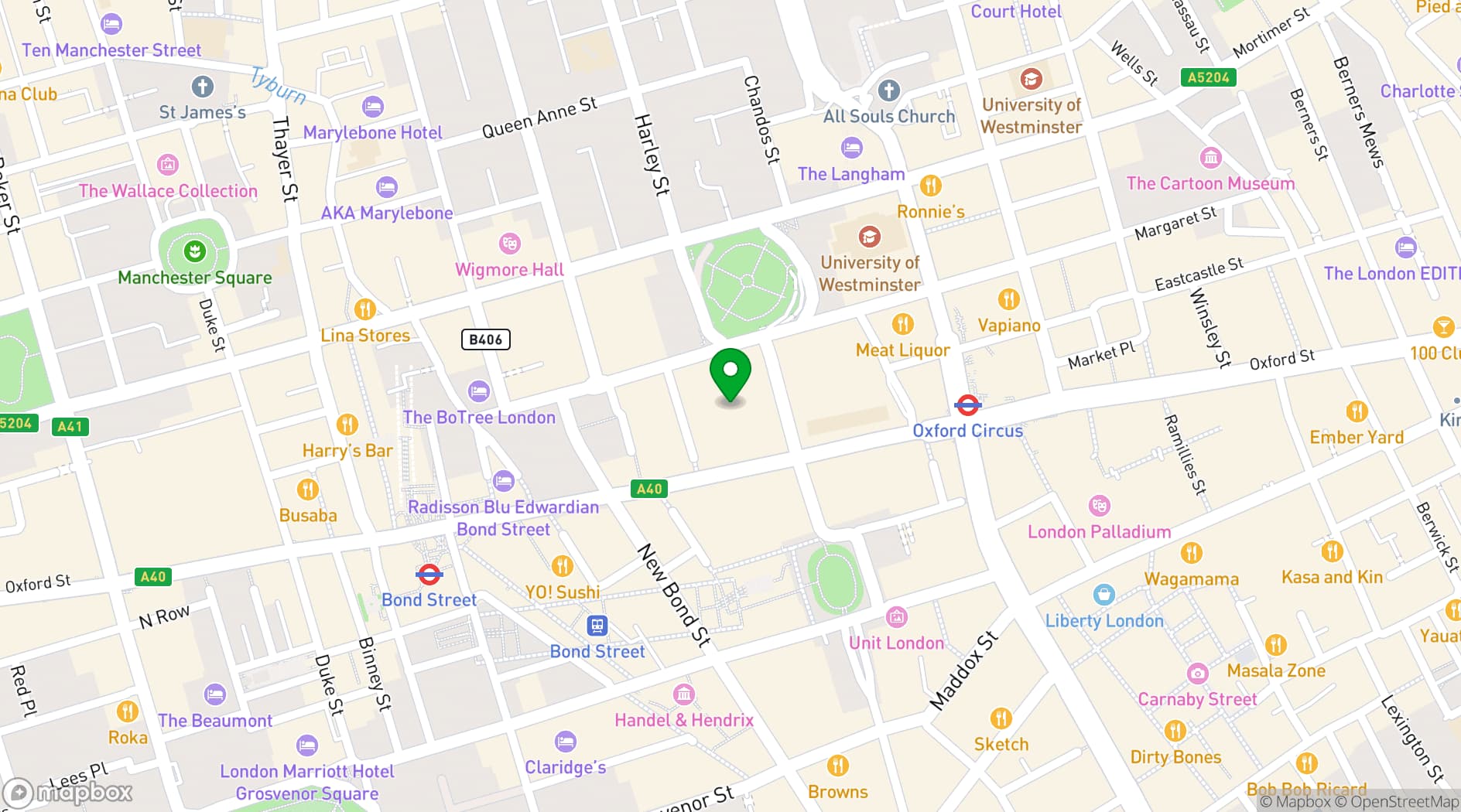 Map showing 1864 Rooftop Bar
