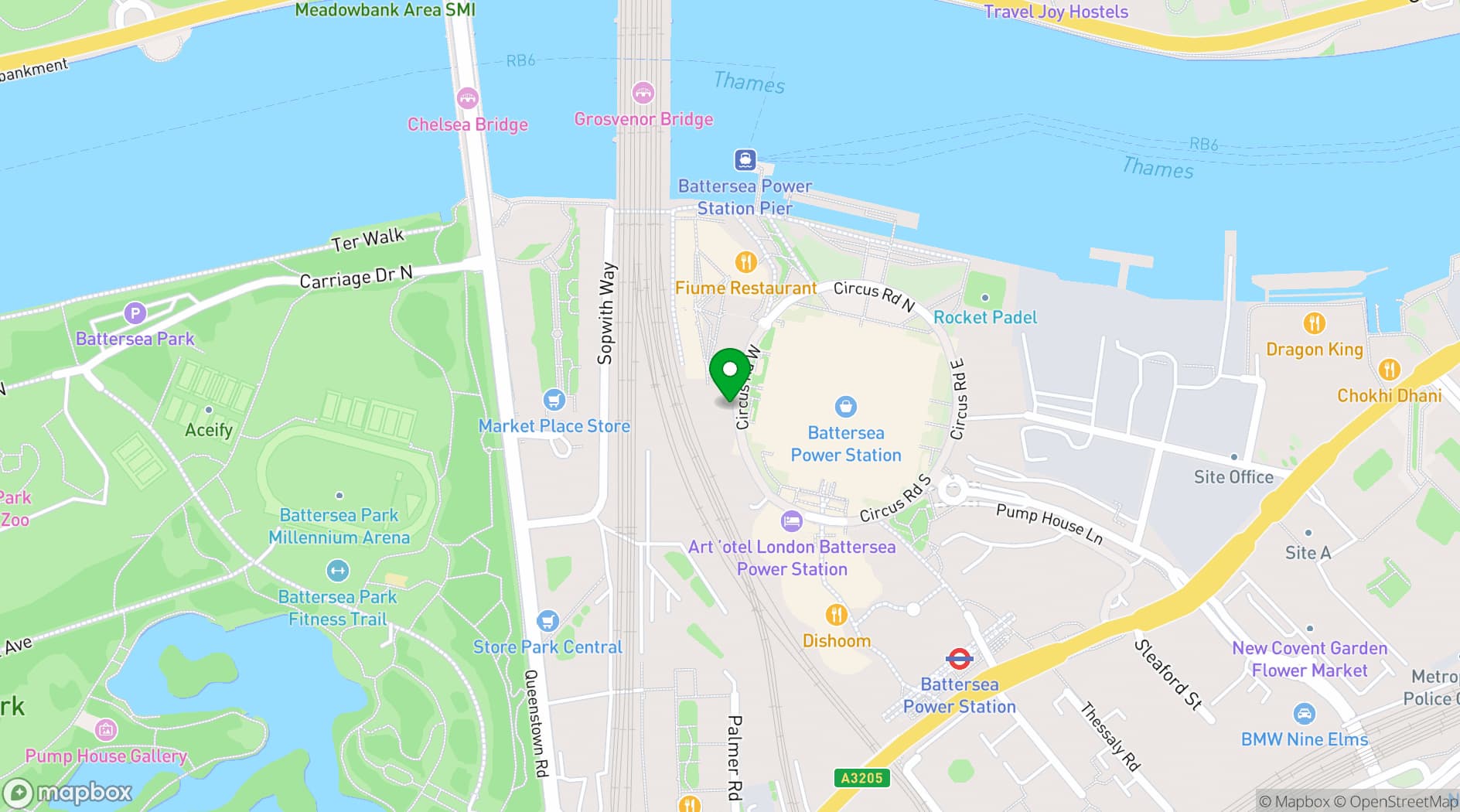 Map showing Circus West Village