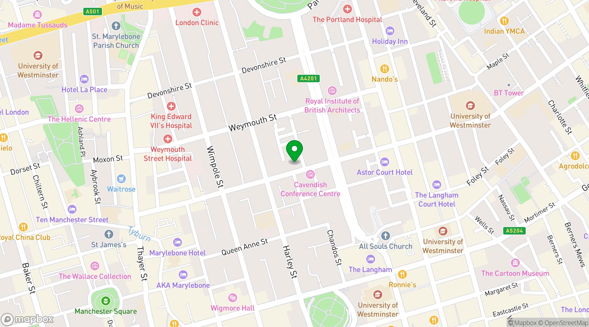 Map showing Asia House