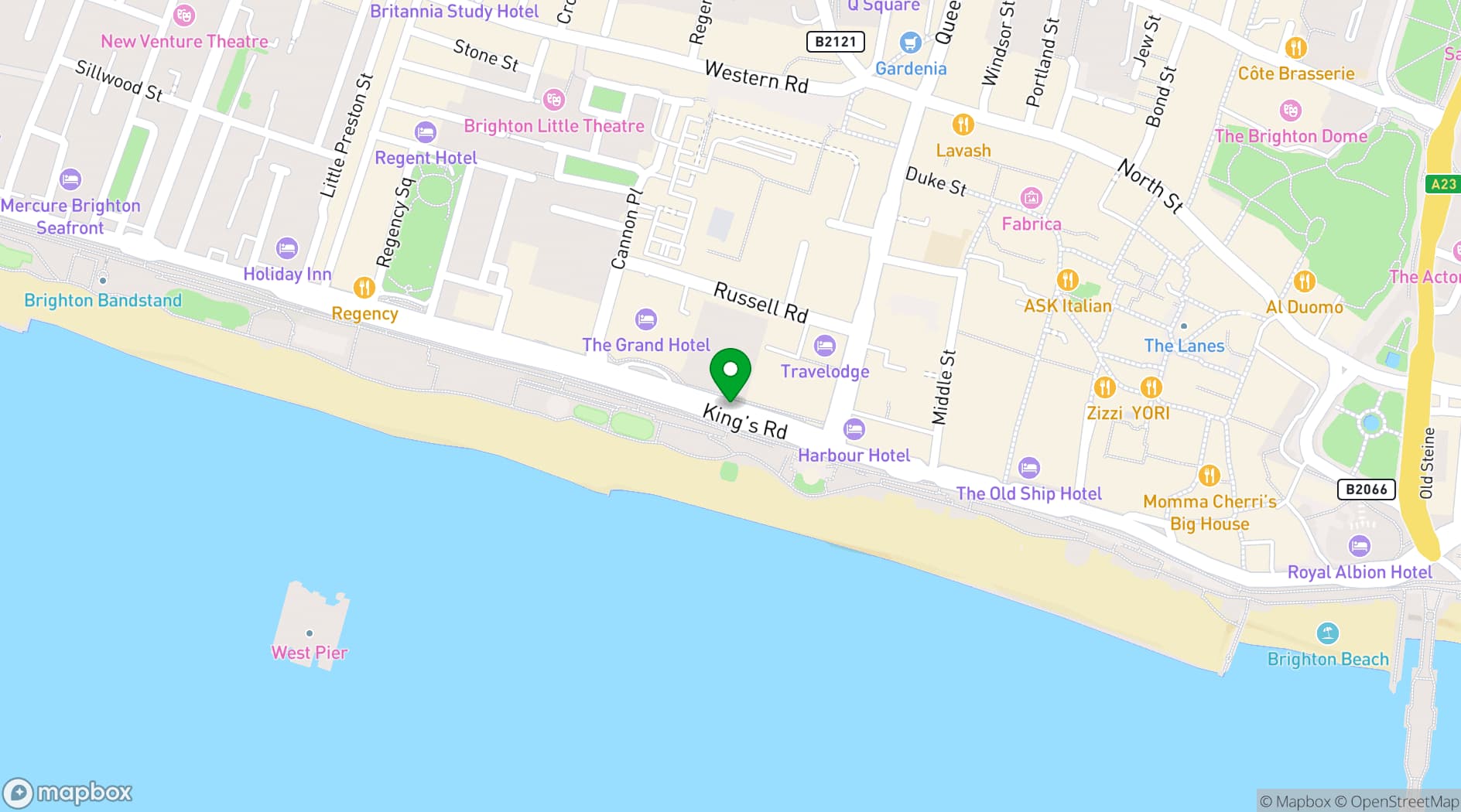 Map showing Brighton Centre
