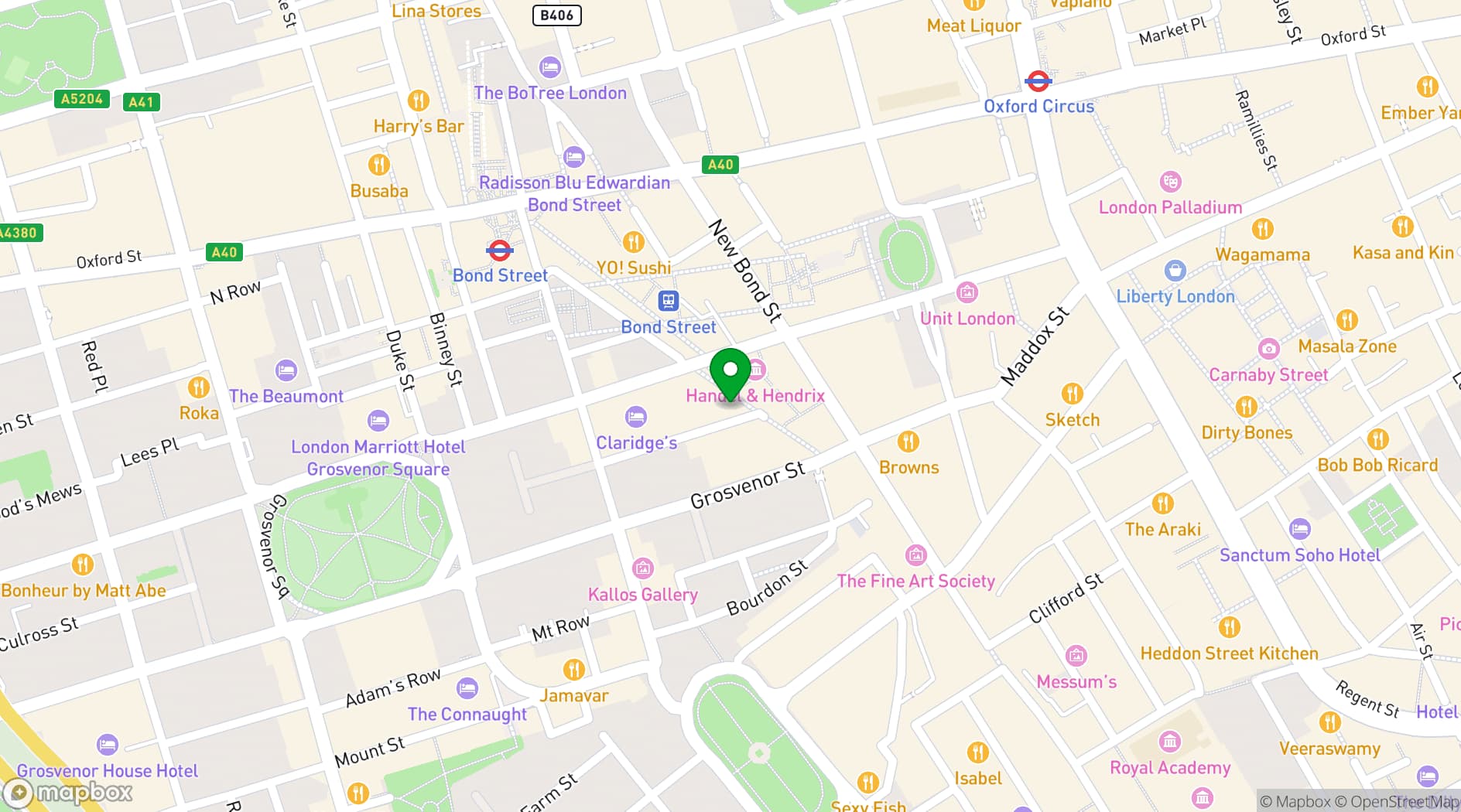 Map showing La Petite Maison