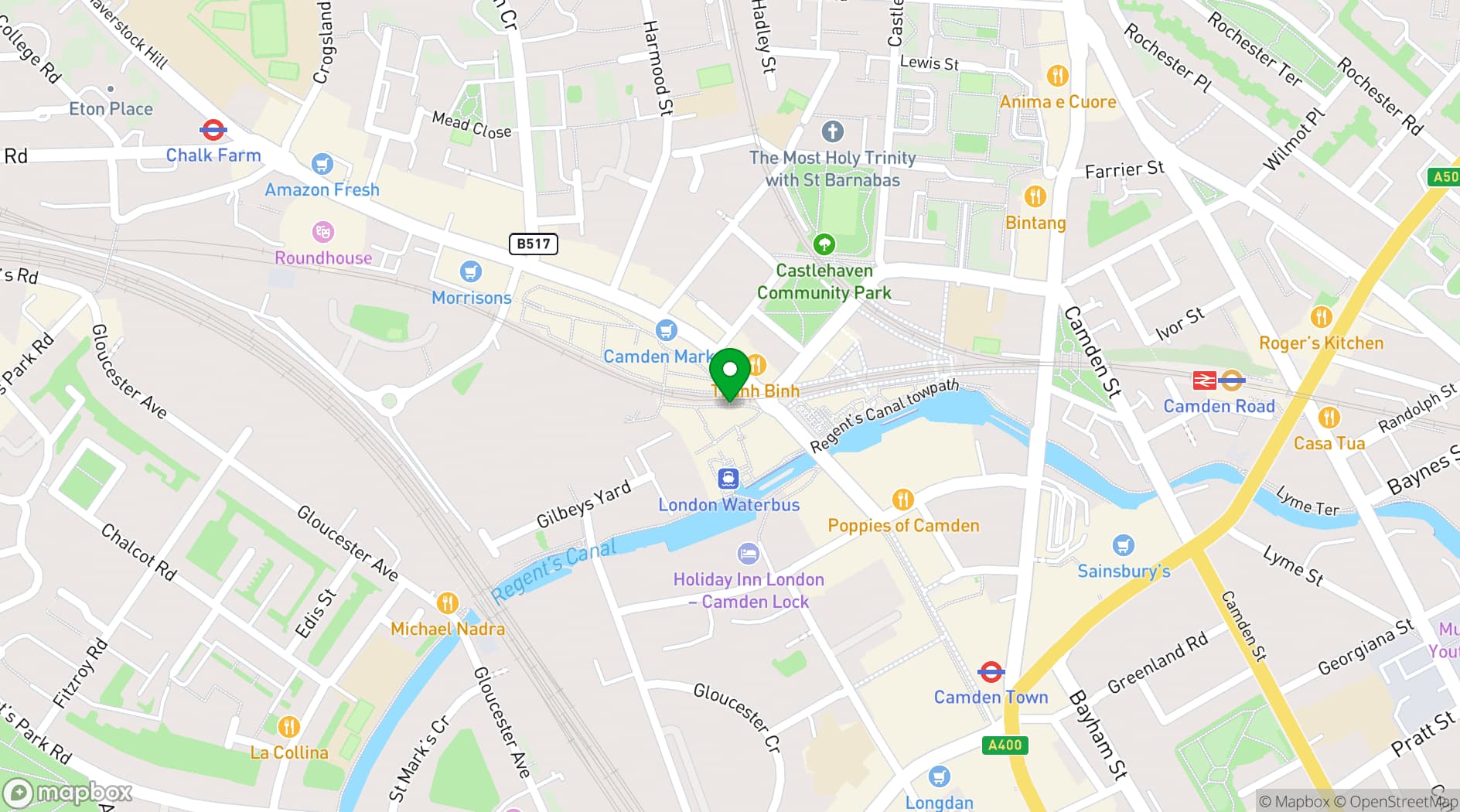 Map showing Camden House