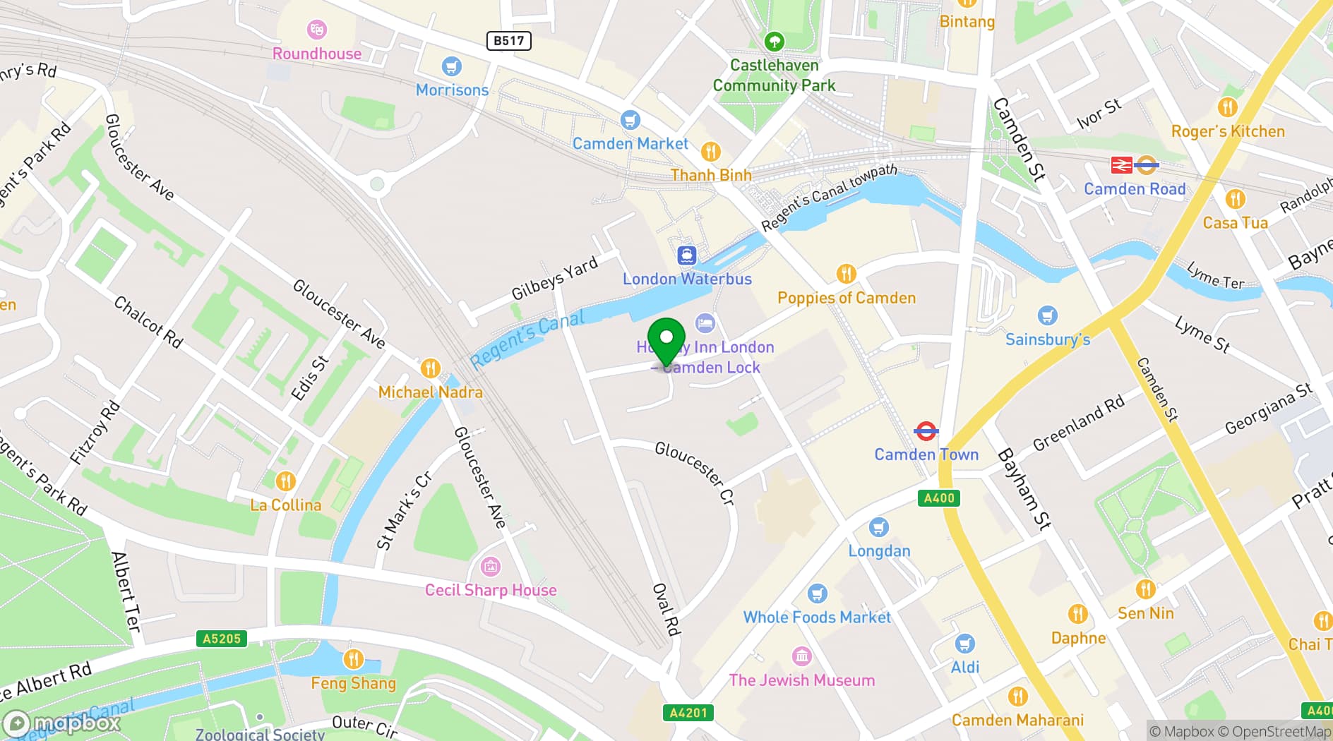 Map showing triyoga Treatment Rooms