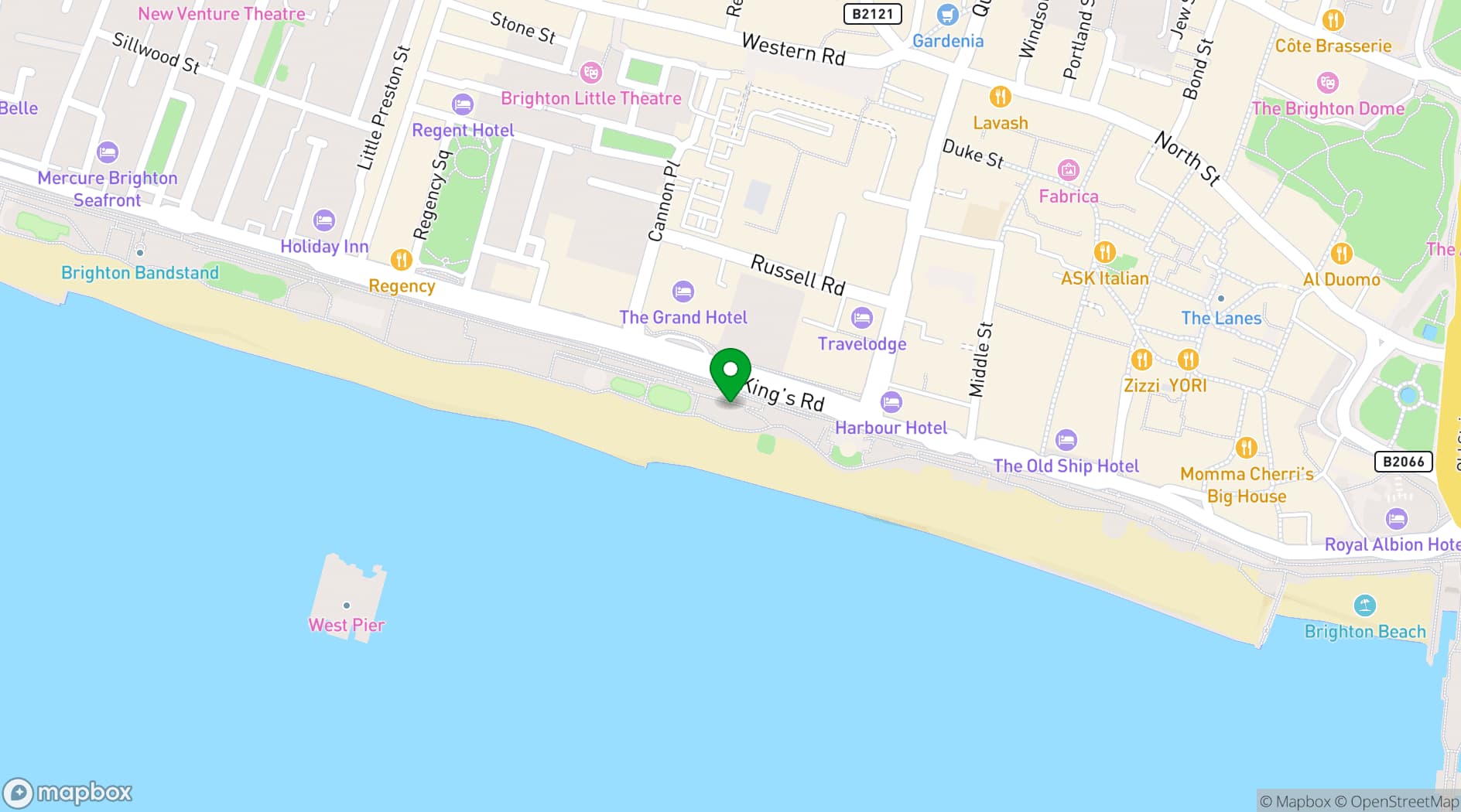 Map showing Brighton Music Hall