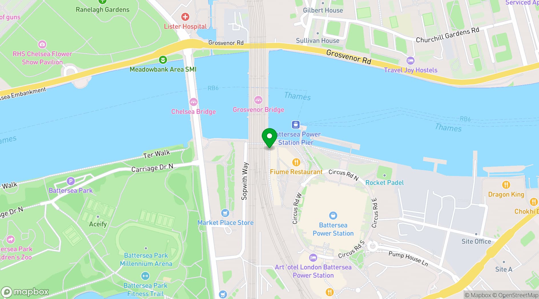 Map showing Cinnamon Kitchen Battersea