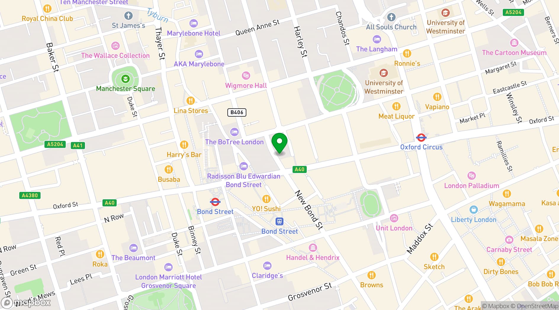 Map showing Maroto London