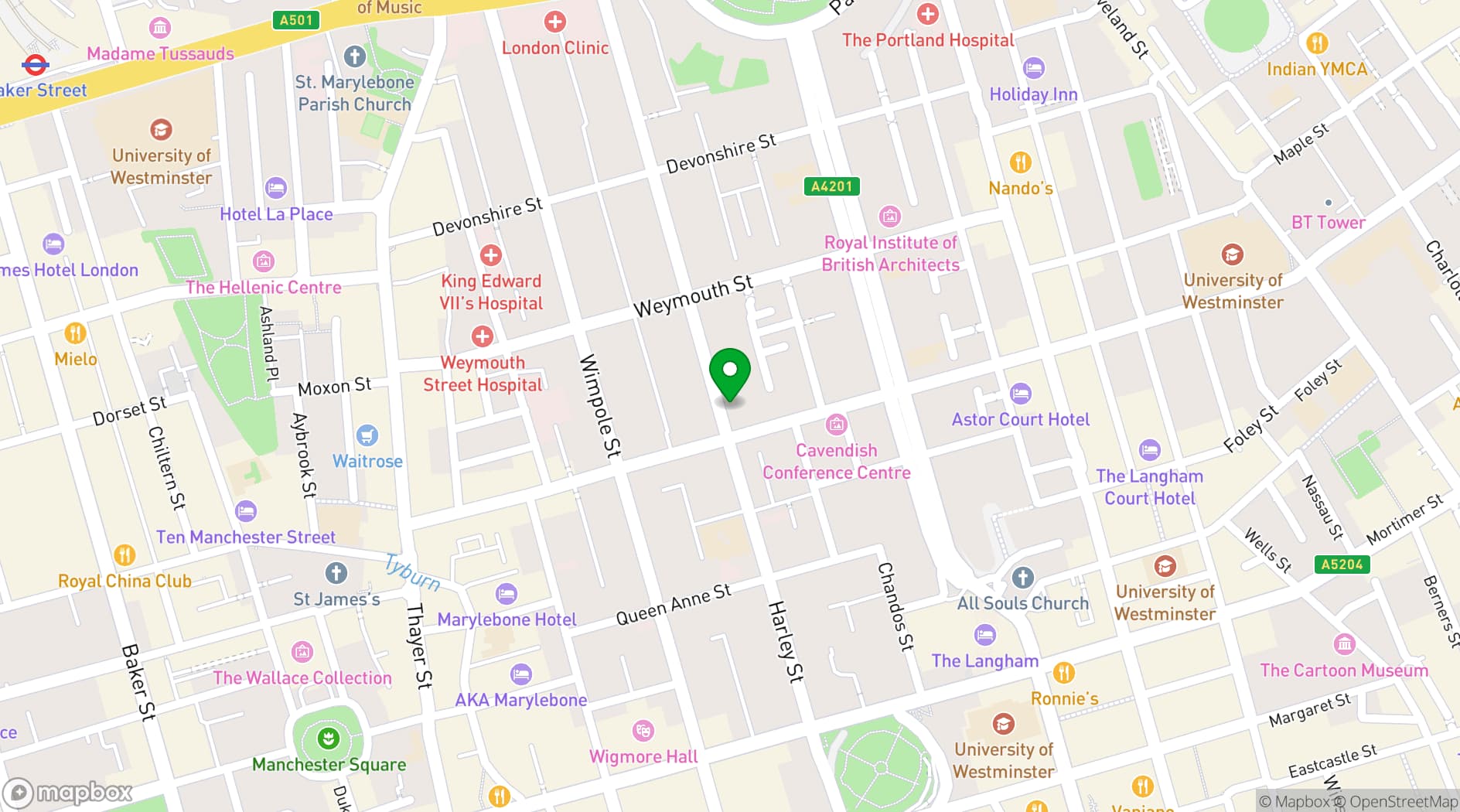 Map showing Six Senses London