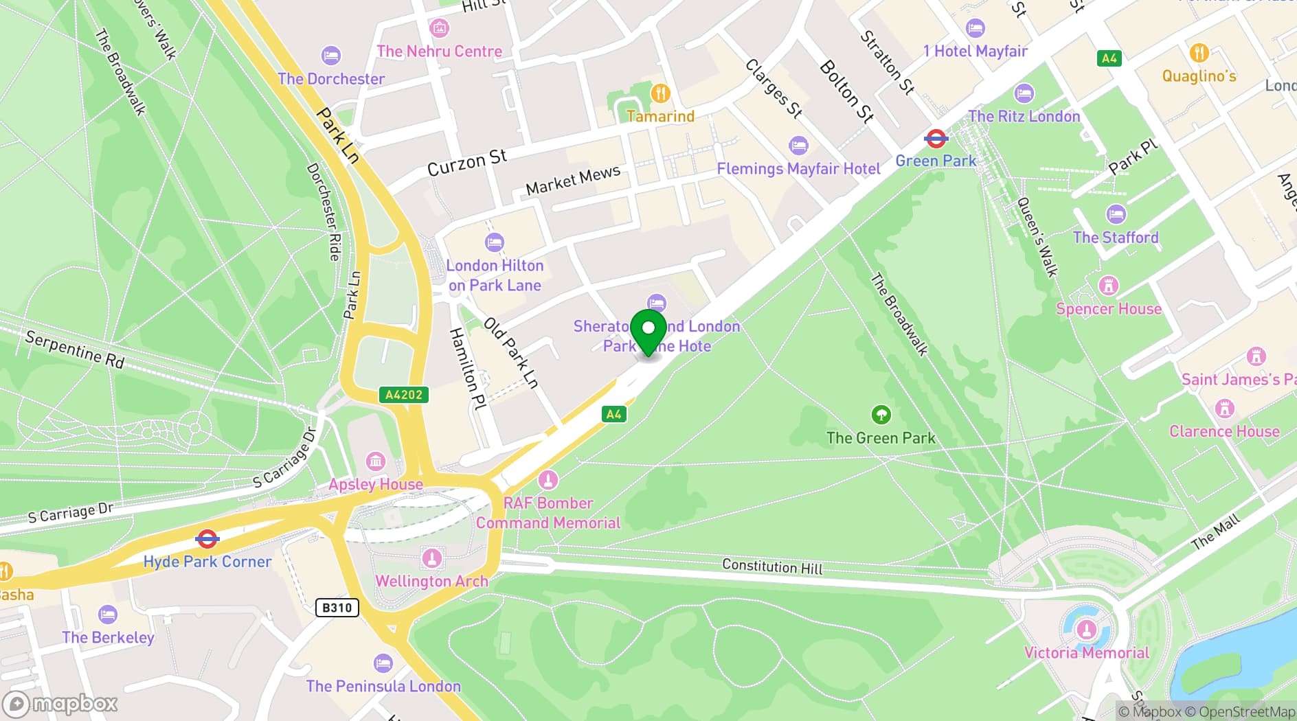 Map showing The Athenaeum Hotel