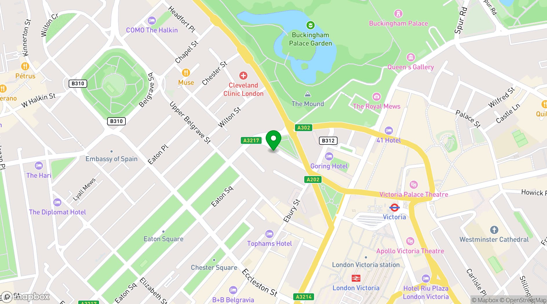 Map showing Fivefields