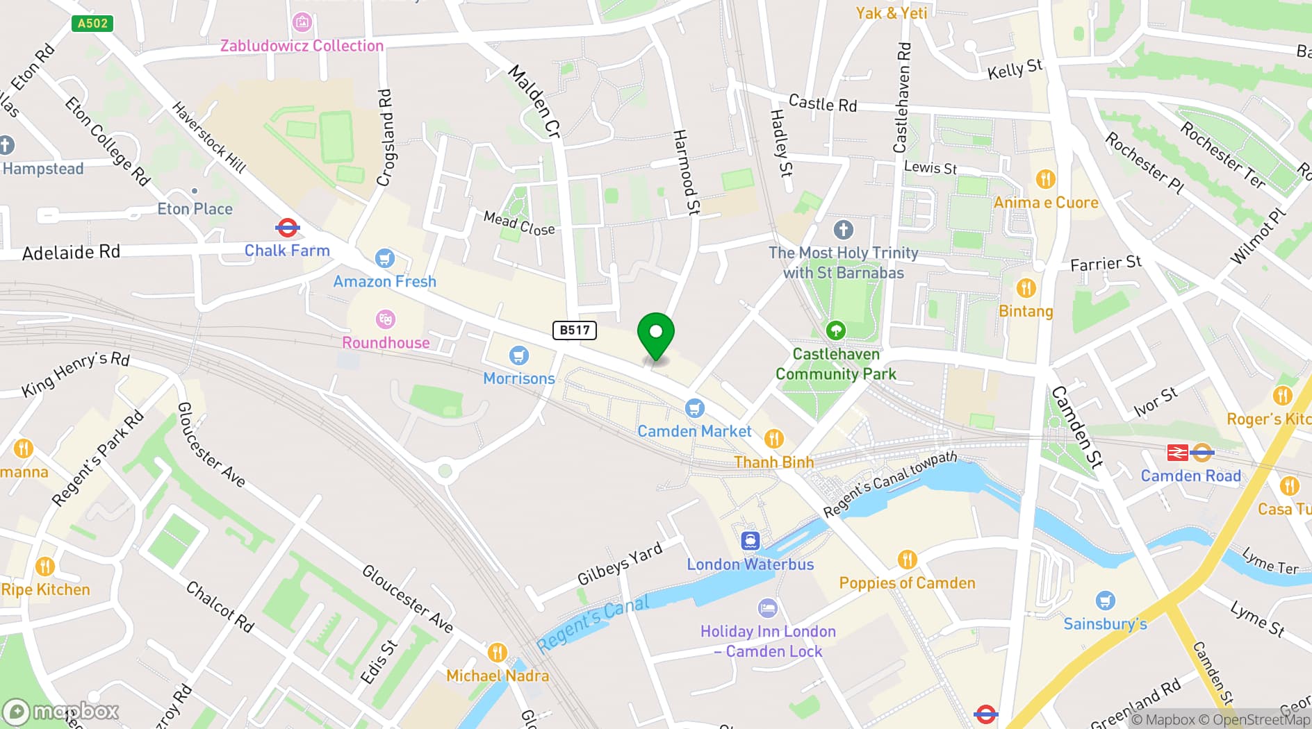 Map showing The Lock Tavern