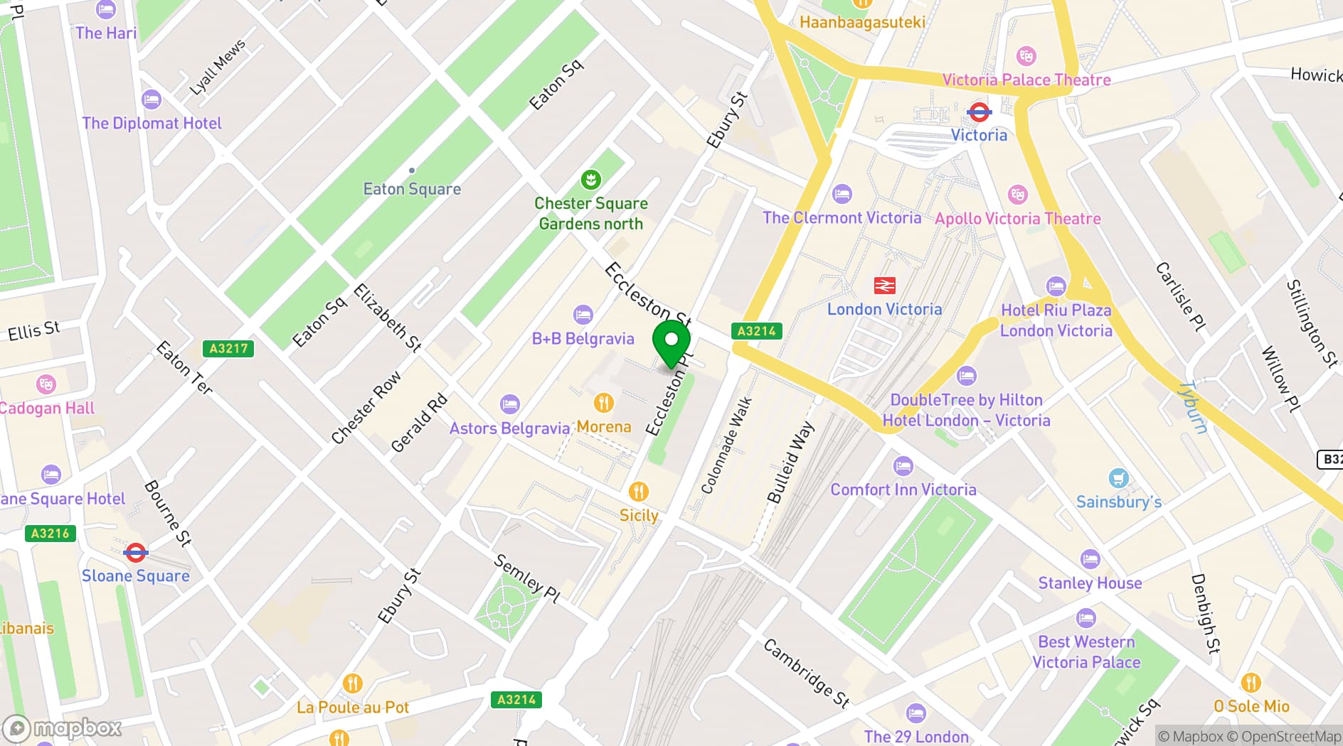 Map showing Cornus