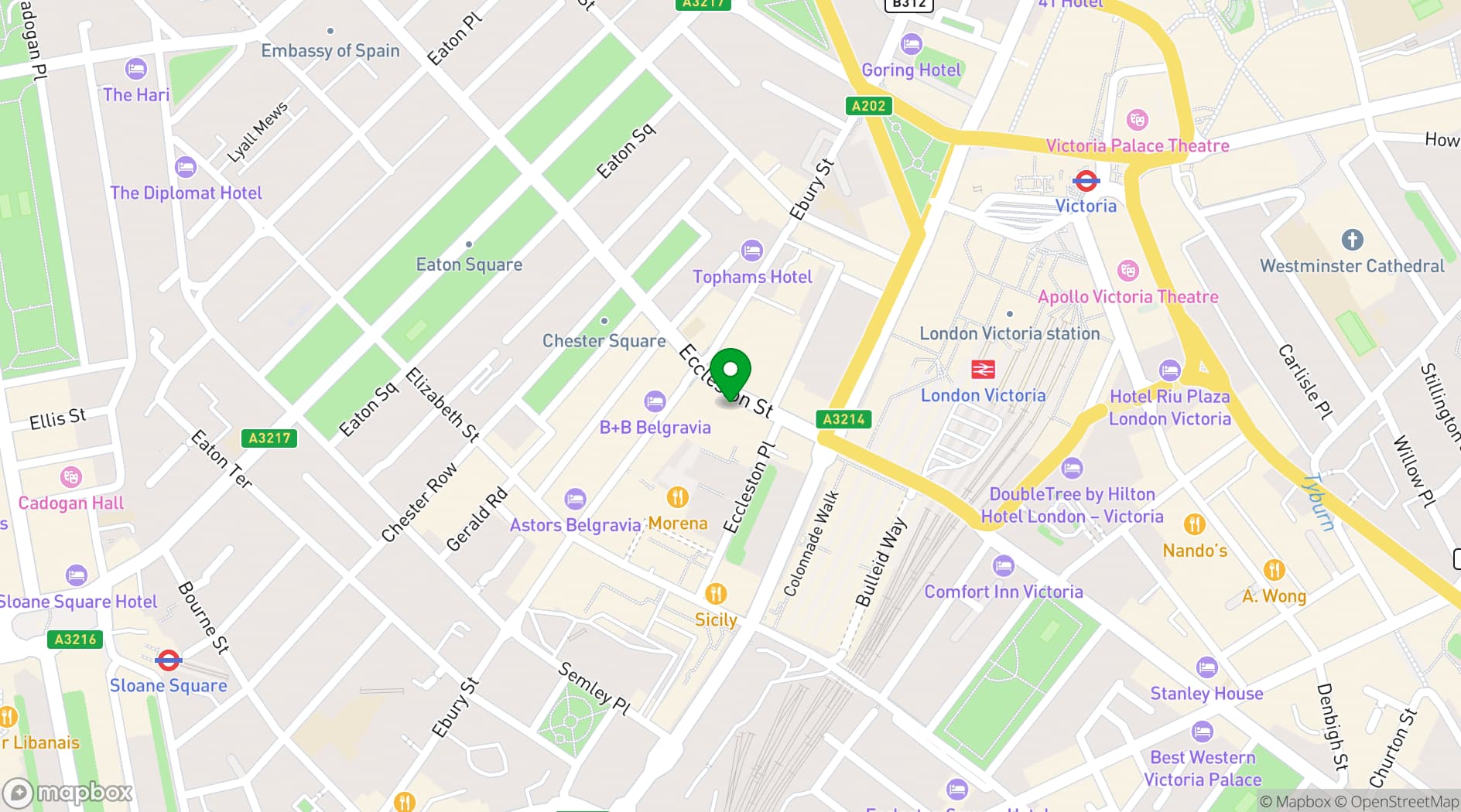 Map showing Boisdale of Belgravia