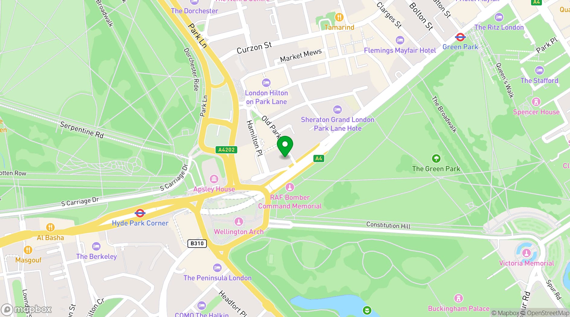 Map showing Hard Rock Cafe London