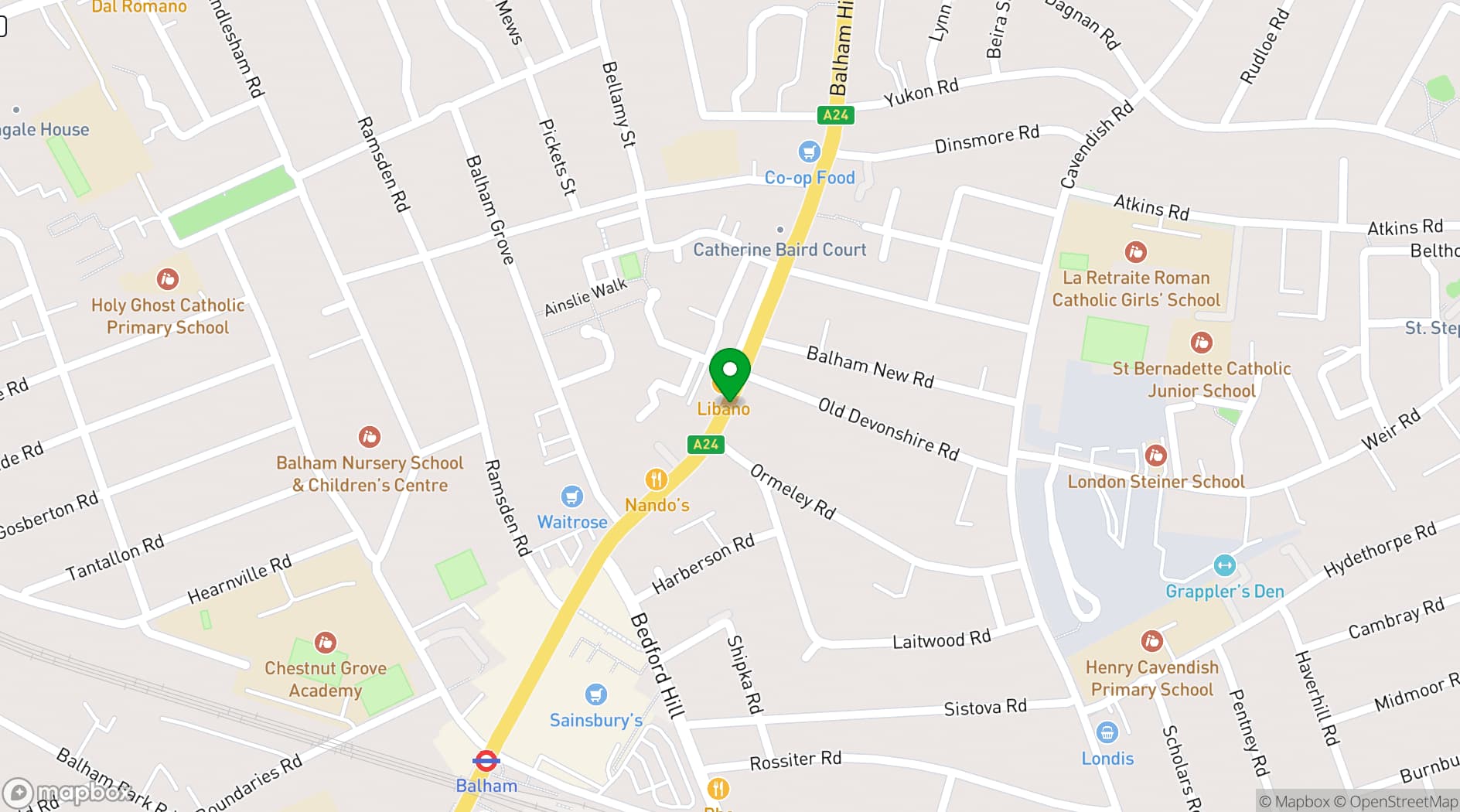Map showing Post Market