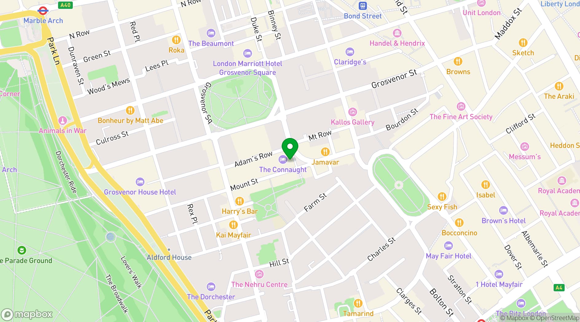 Map showing The Connaught