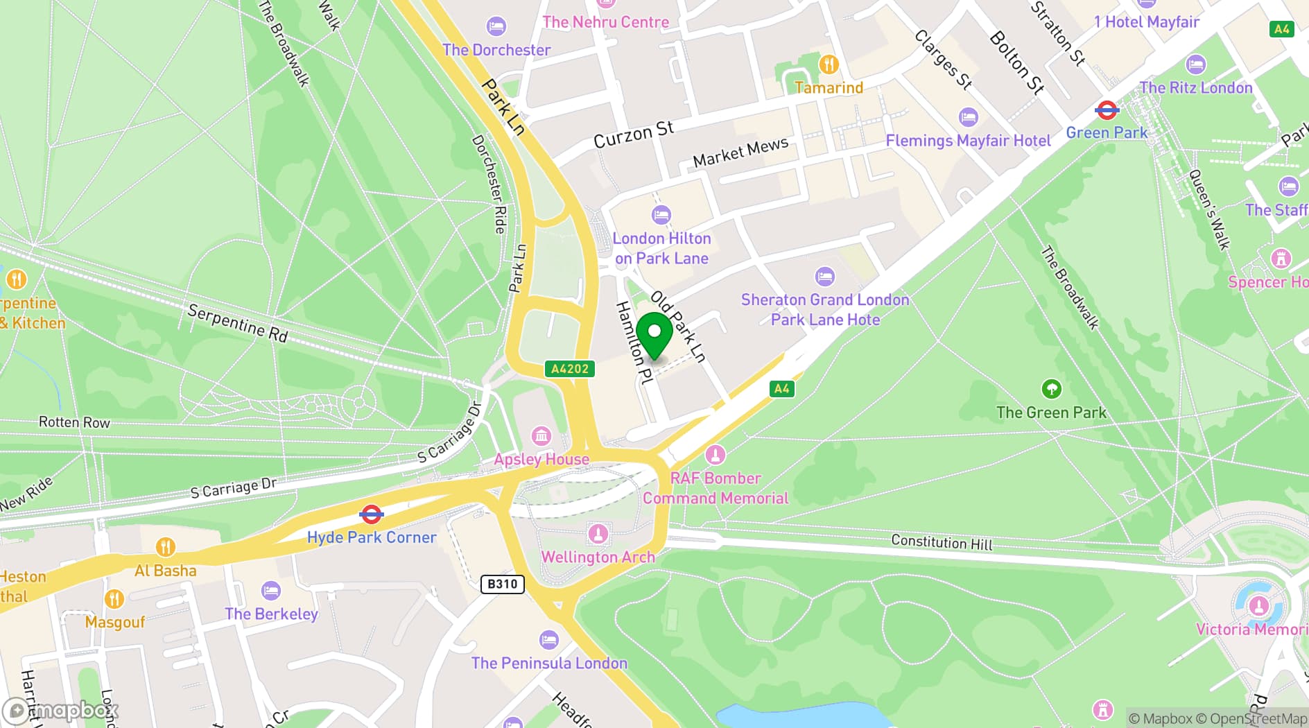 Map showing Pavyllon London