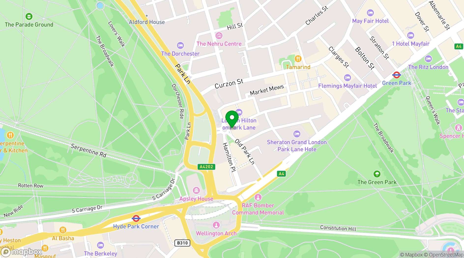 Map showing Nobu London